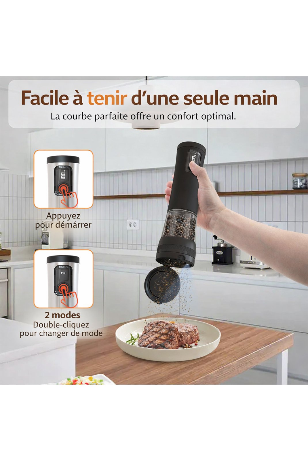 Moulin à sel et poivre  I NEED ME ONE Moulins-auto Noir