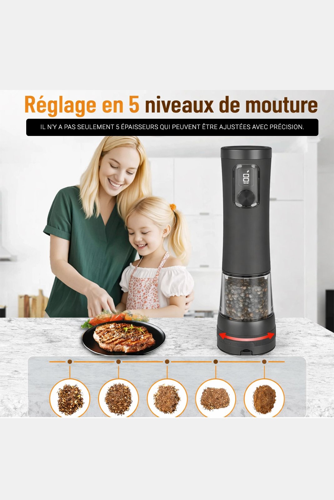 Moulin à sel et poivre  I NEED ME ONE Moulins-auto Noir