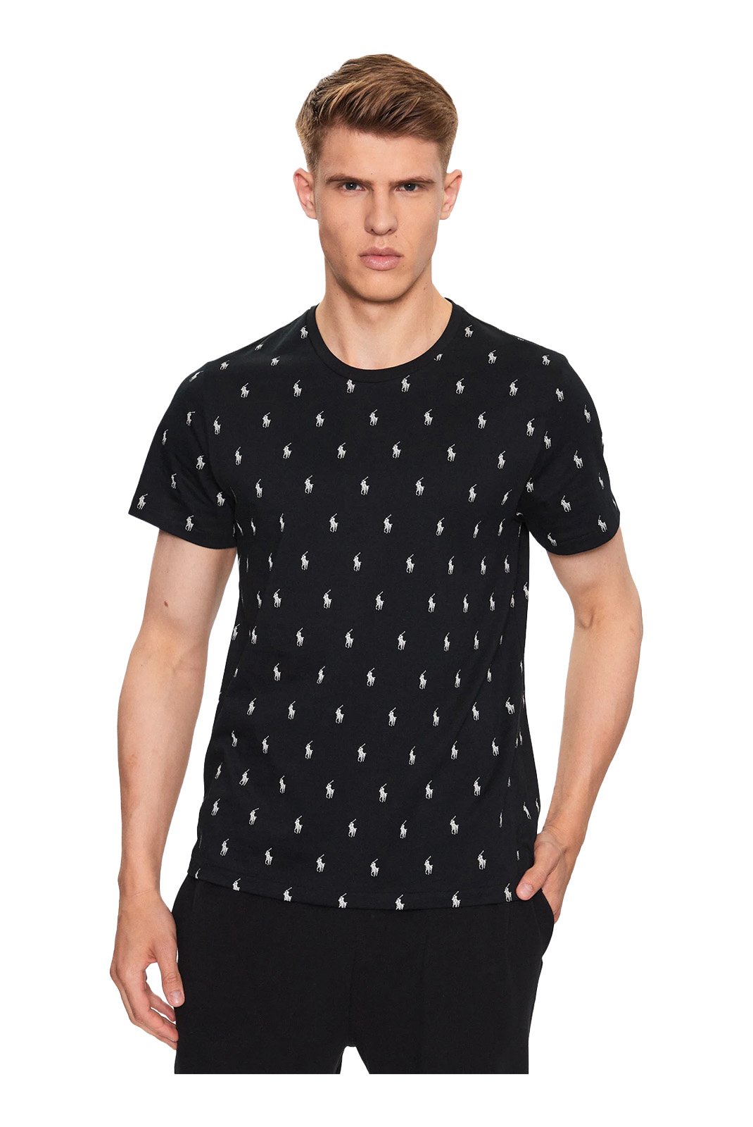 T-S manches courtes  Ralph lauren 714899612 005 POLO BLACK AOPP