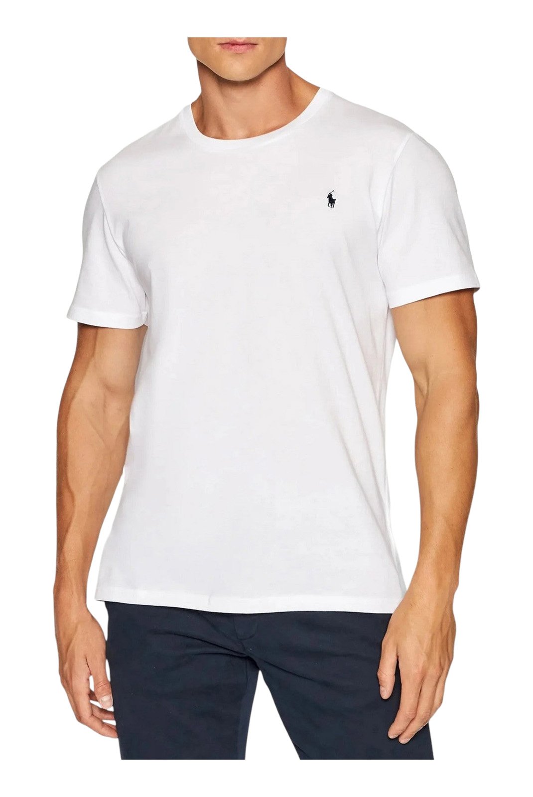 T-S manches courtes  Ralph lauren 714844756 005 WHITE / NAVY PP
