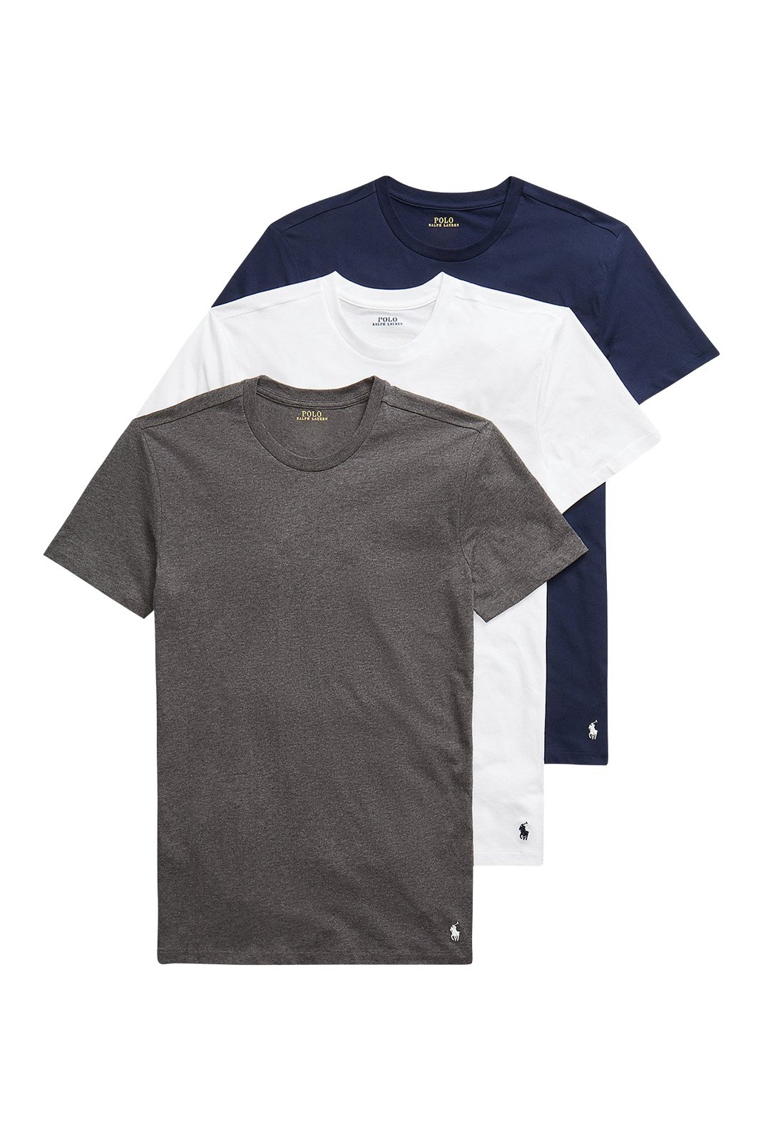 T-S manches courtes  Ralph lauren 714830304 036 3PK NAVY/BRCLY HTHR/WHITE