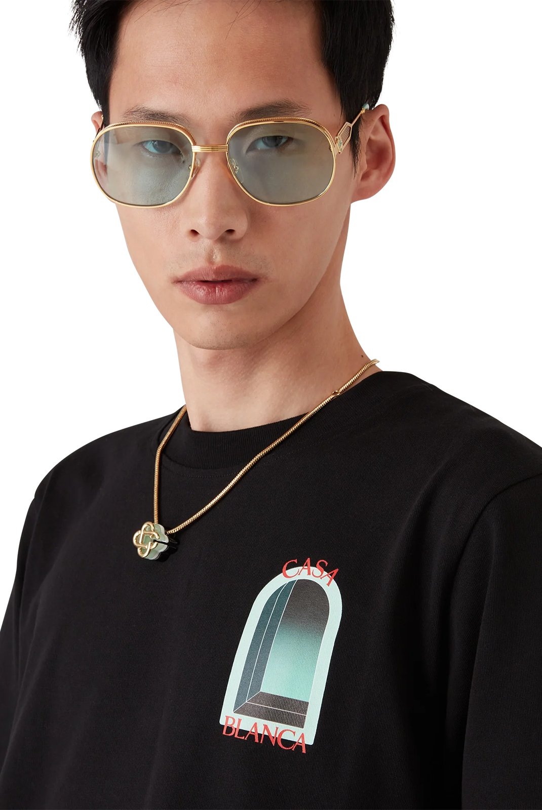 T-S manches courtes  Casa blanca MPF25-JTS-01-30-EX-CE BLACK/JERSEY