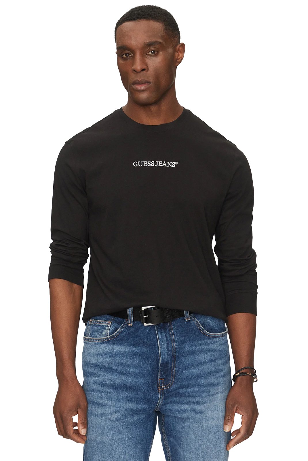 T-S manches longues  Guess jeans M5RI84 K8HM0 JBLK Jet Black A996