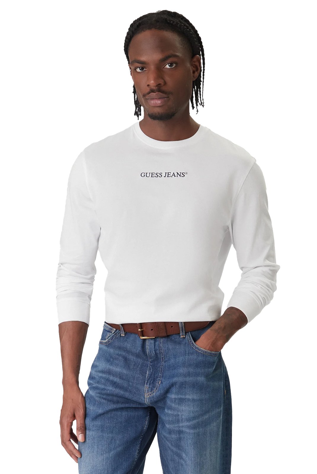T-S manches longues  Guess jeans M5RI84 K8HM0 G011 Pure White