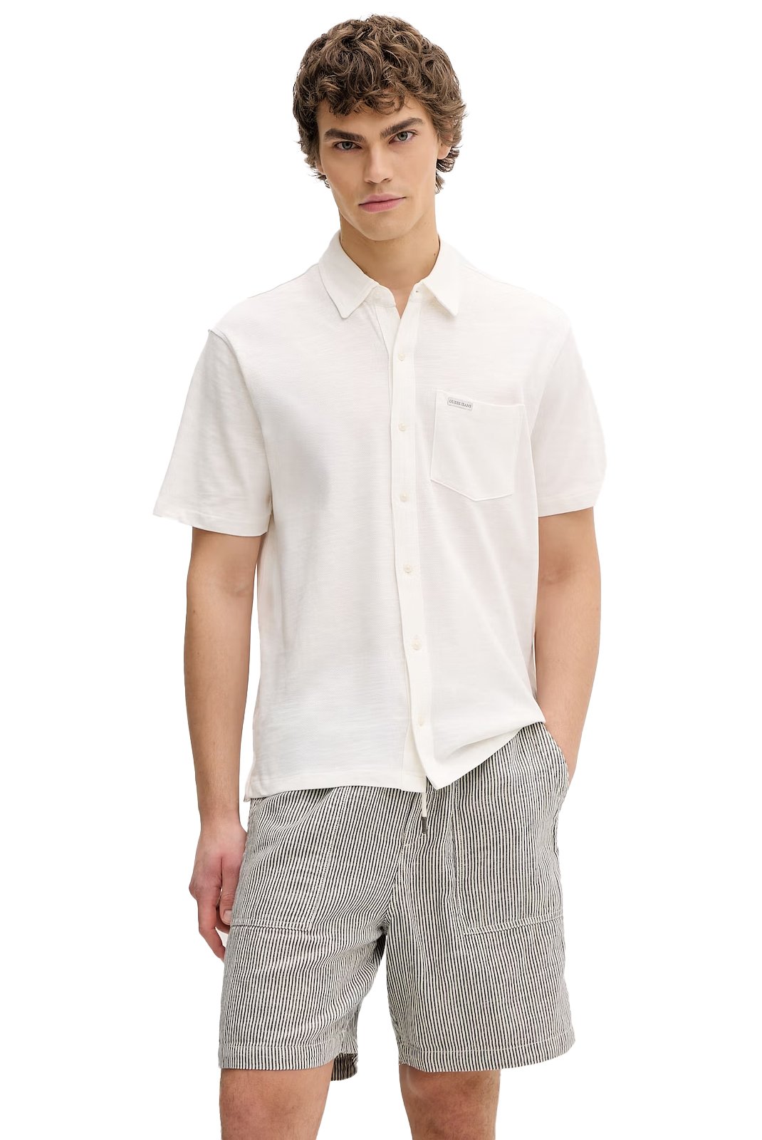 T-S manches courtes  Guess jeans M6GP02 KE731 G046 ALABASTER WHITE