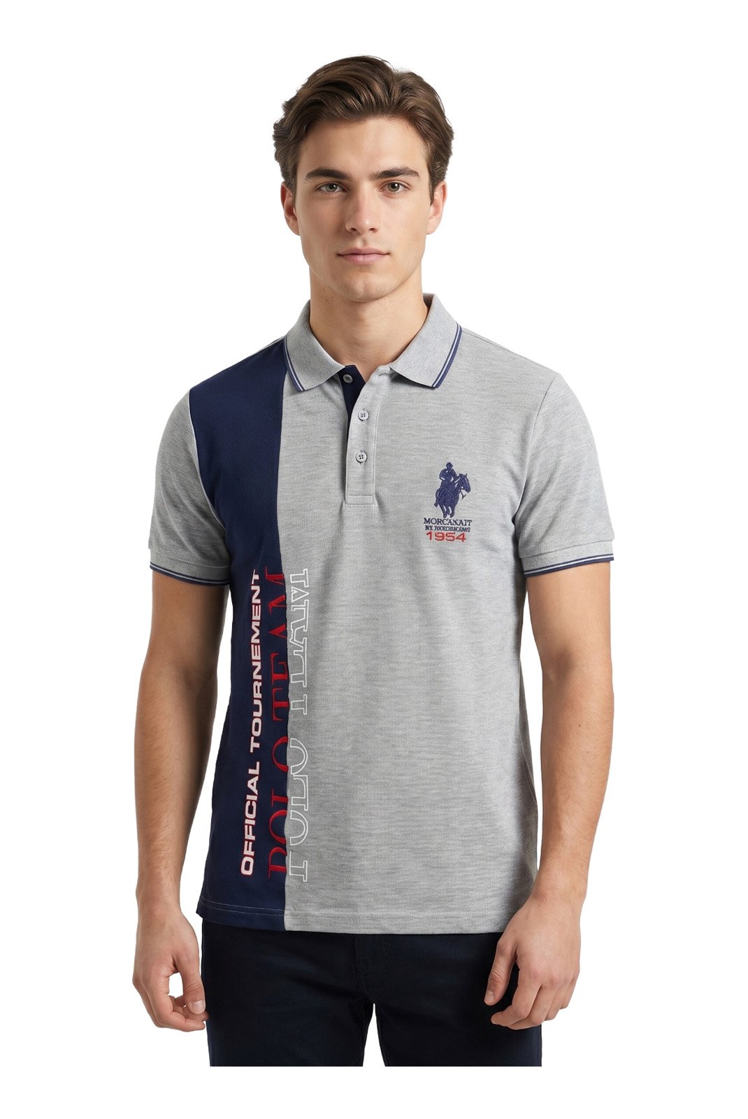 Polos manches courtes  Polo team PRYAM GREY MEL