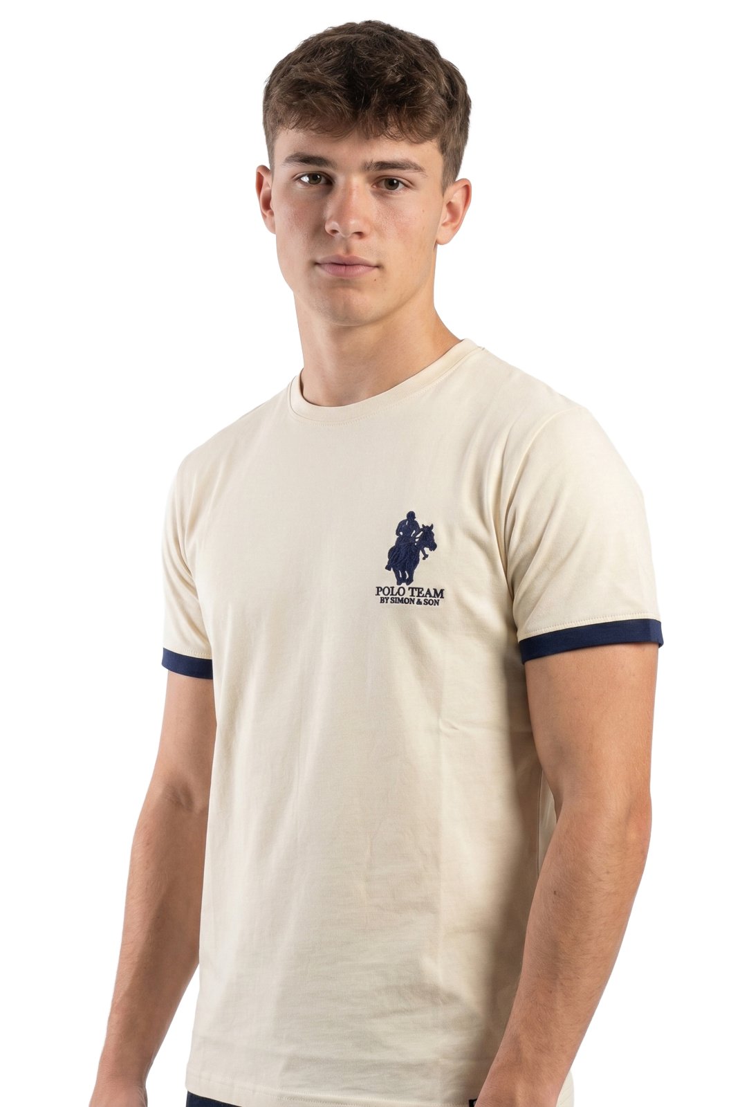 T-S manches courtes  Polo team TIMEO BEIGE