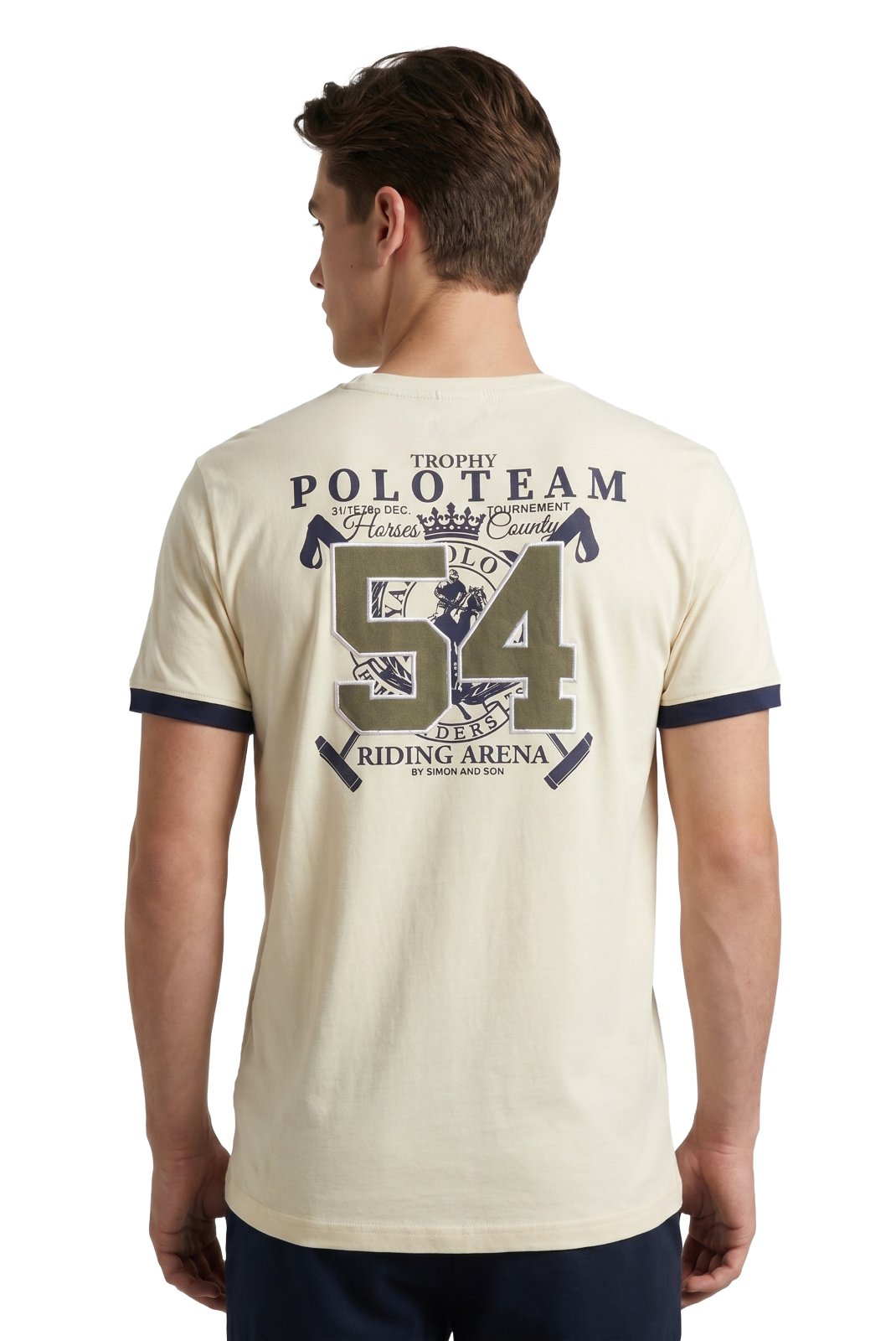 T-S manches courtes  Polo team TIMEO BEIGE