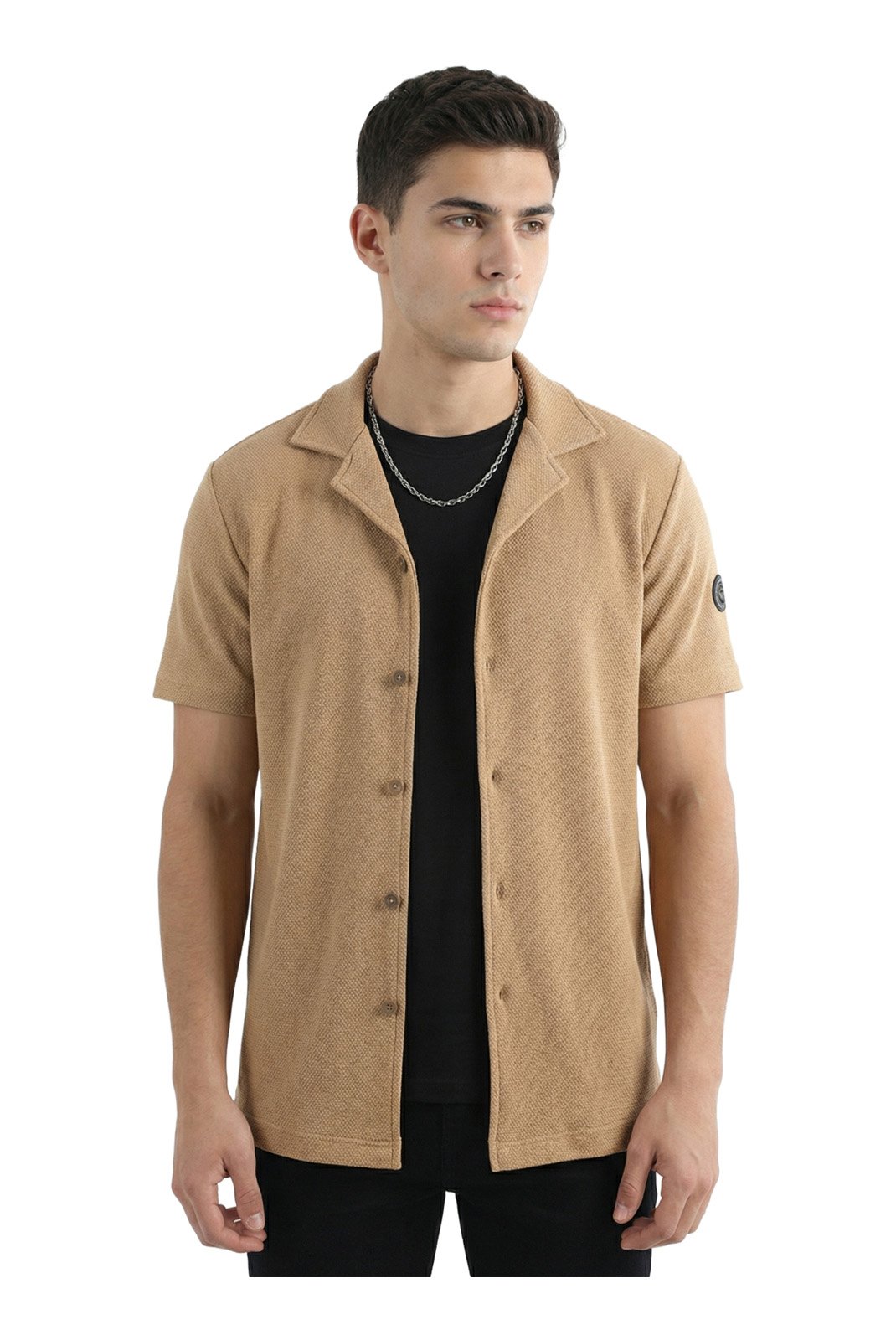 Chemises manches courtes  La Maison Blaggio MELNIN BEIGE