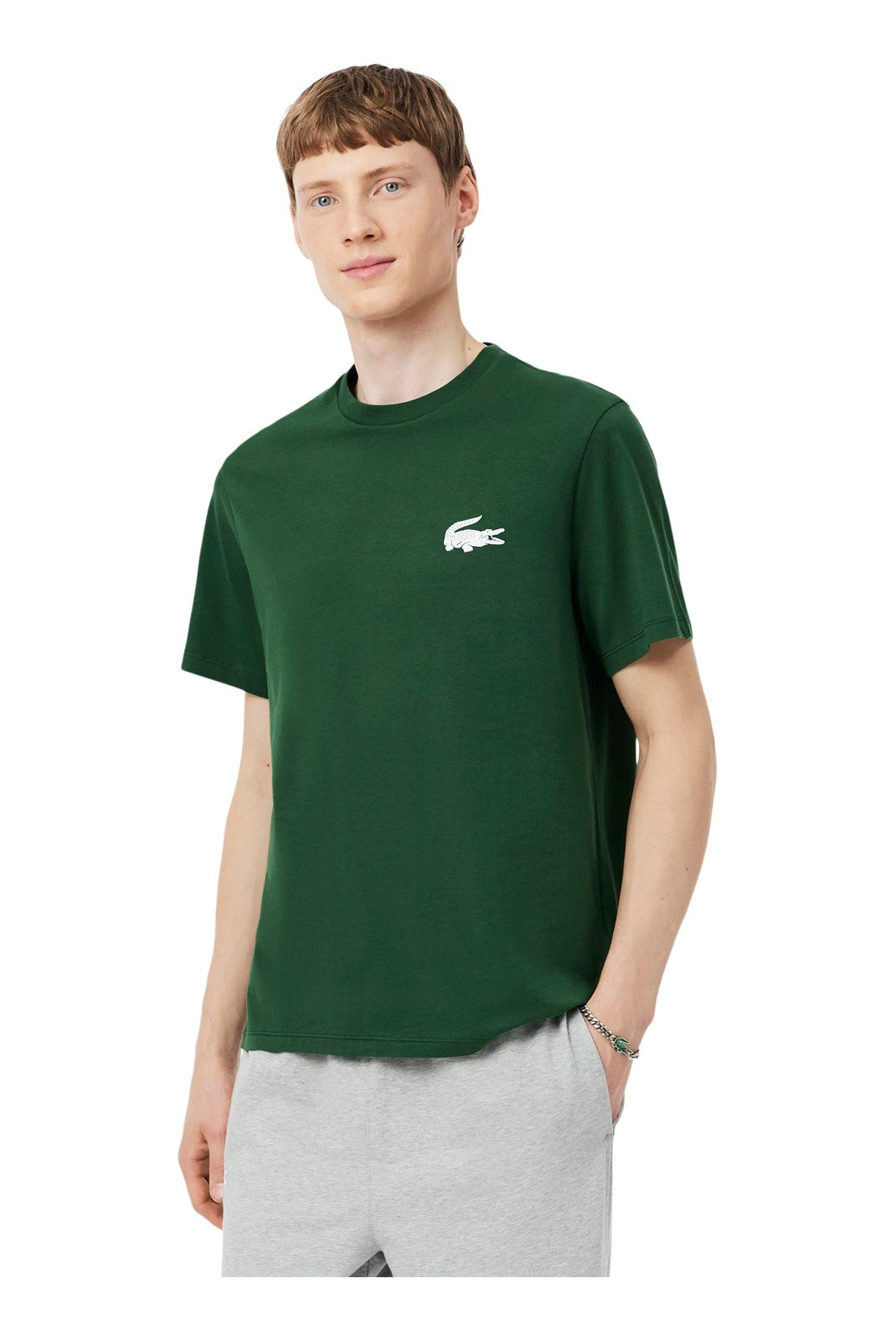 T-S manches courtes  Lacoste TH9460 291 Vert / Blanc