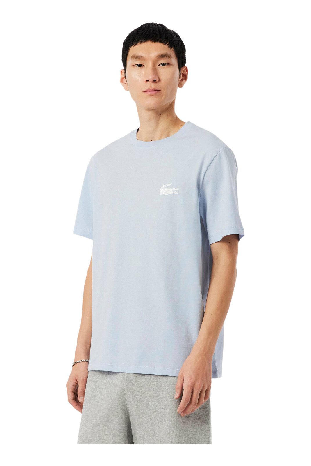 T-S manches courtes  Lacoste TH9460 II1 Bleu Clair / Blanc