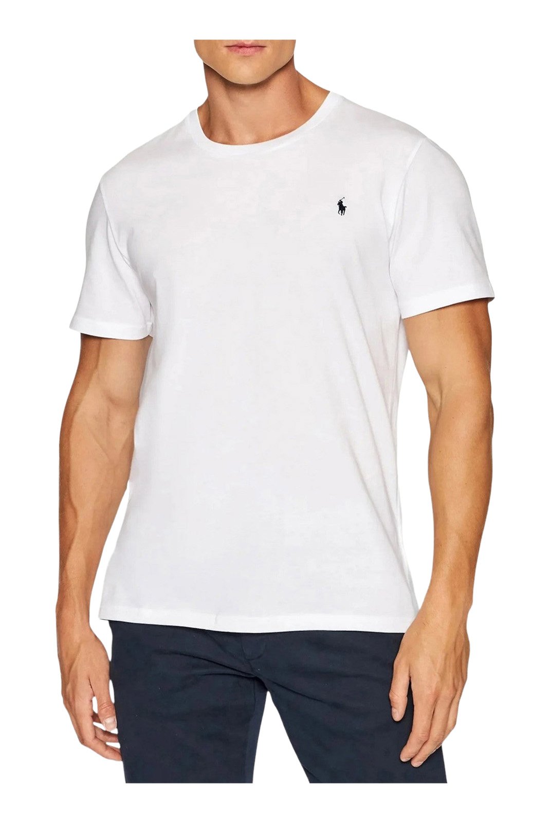 T-S manches courtes  Ralph lauren 714844756 005 WHITE / NAVY PP