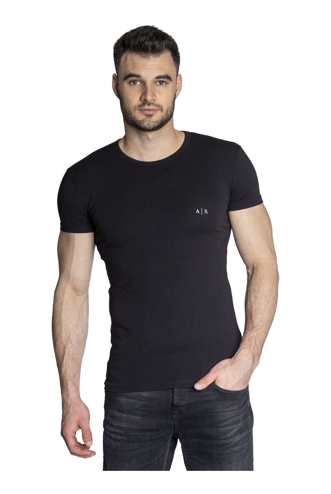 T-S manches courtes  Armani exchange 956005 CC282 42520 BLACK/WHITE