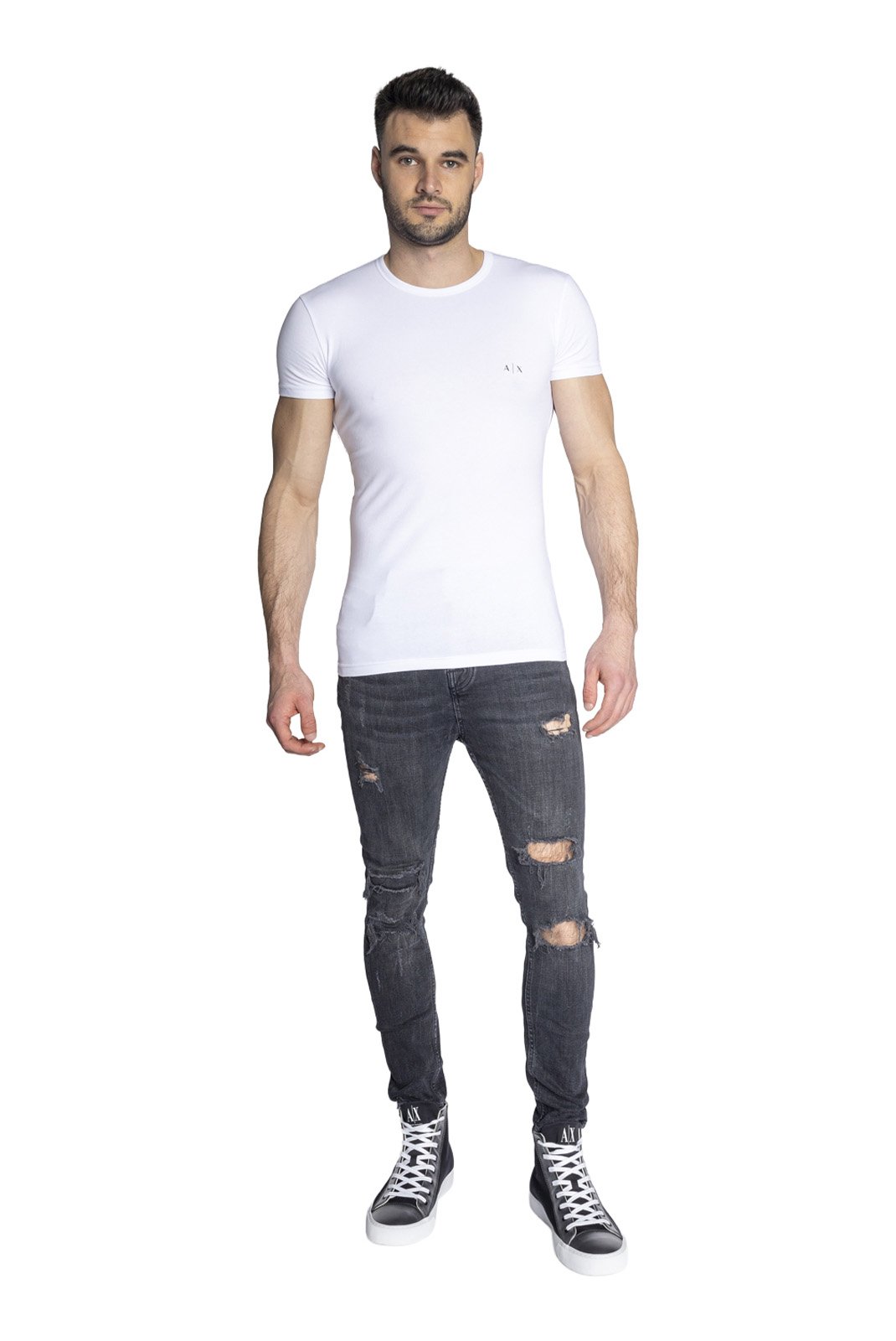 T-S manches courtes  Armani exchange 956005 CC282 42520 BLACK/WHITE