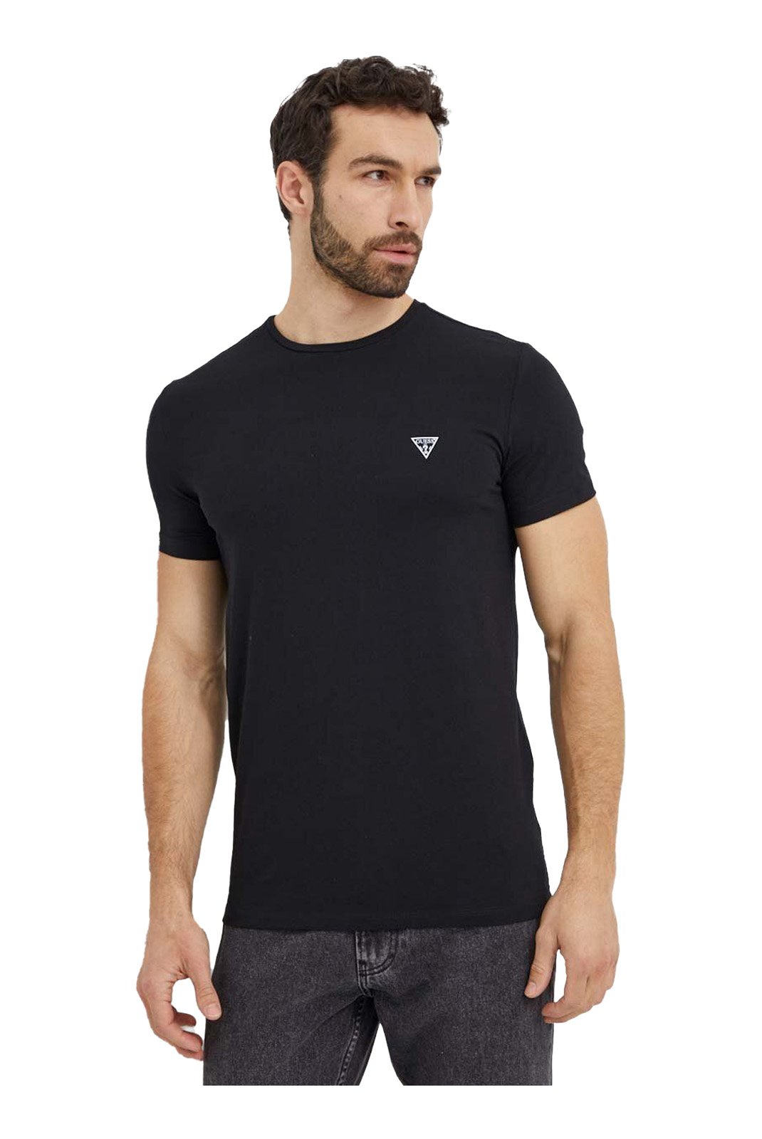 T-S manches courtes  Guess jeans U97M00 KCD31 A996 JET BLACK W/ FROST G