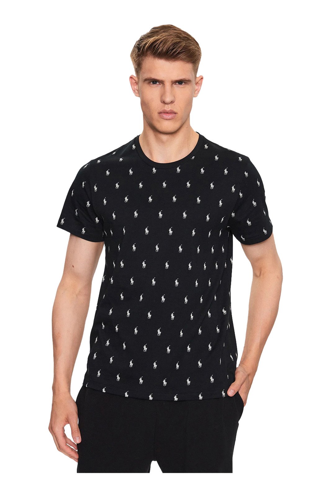 T-S manches courtes  Ralph lauren 714899612 005 POLO BLACK AOPP