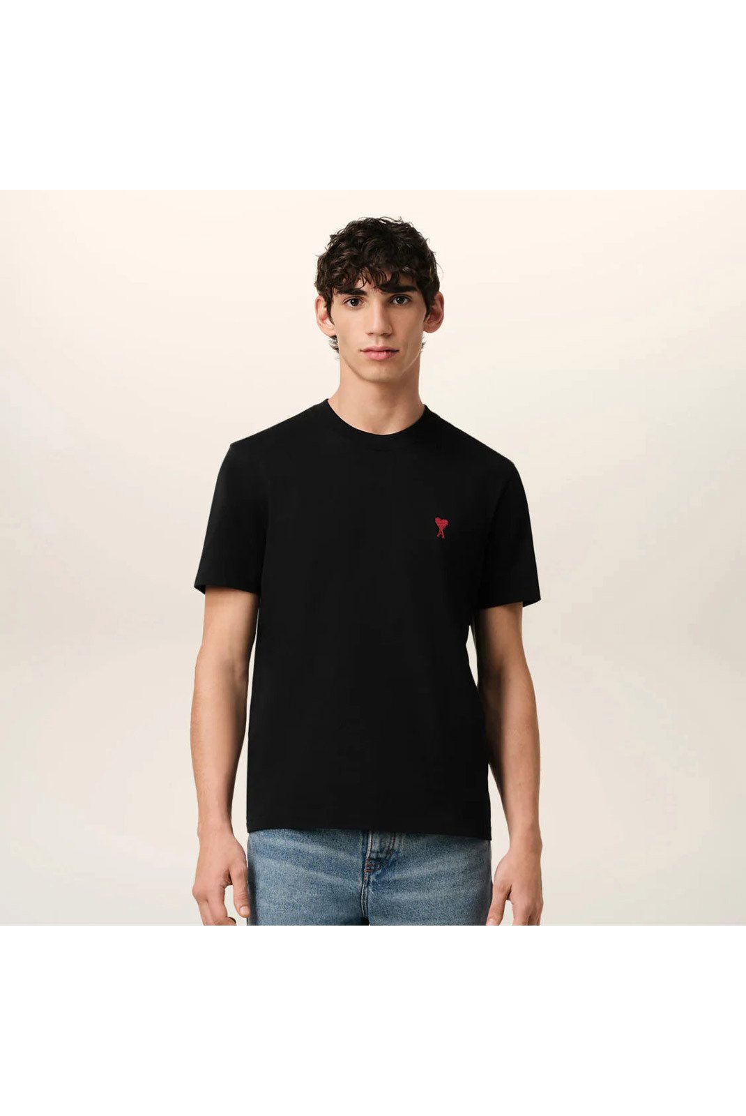 T-S manches courtes  Ami paris t-shirt-noir-ami-de-coeur-en-coton noir