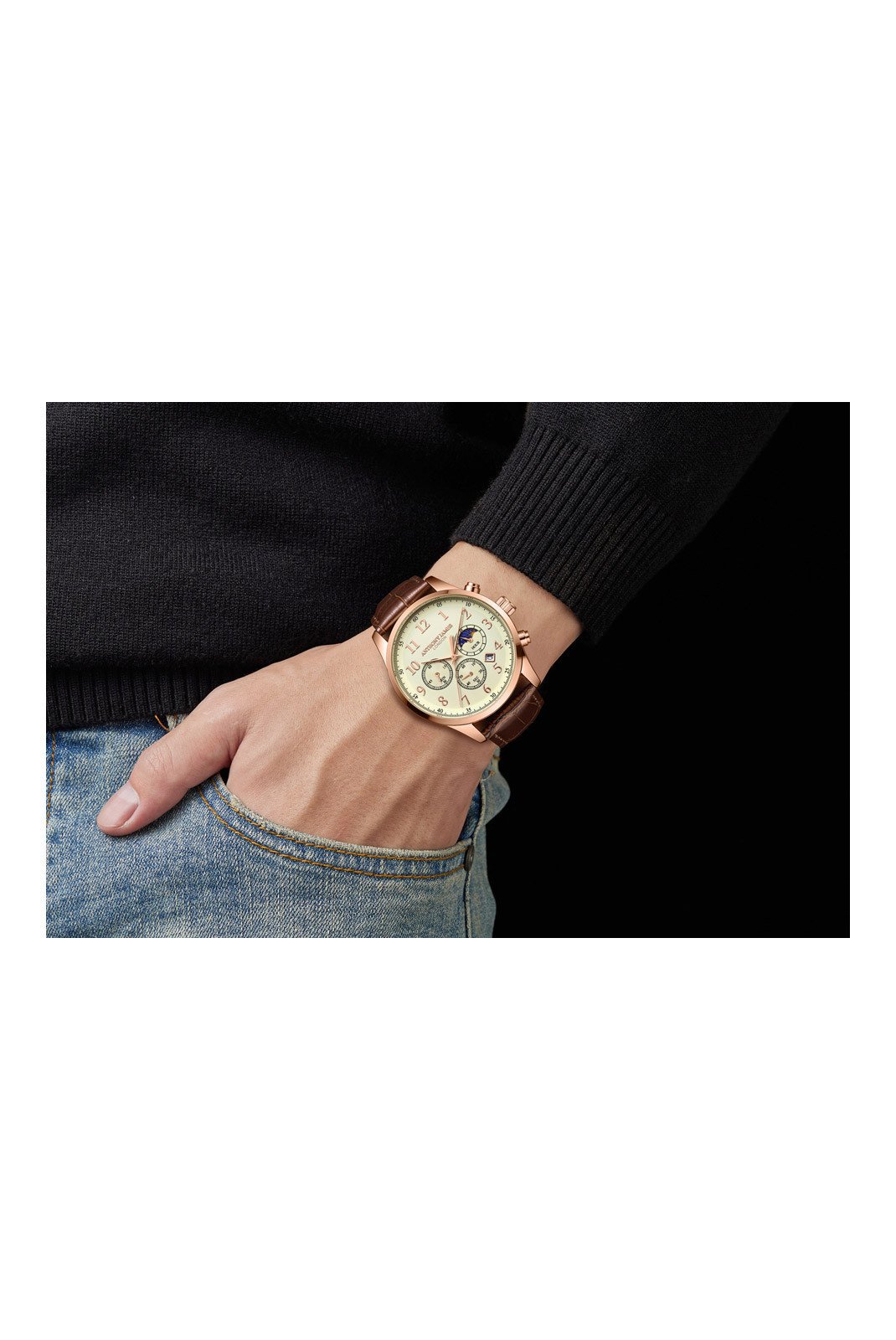 Montres  ANTHONY JAMES AJ072 Marron