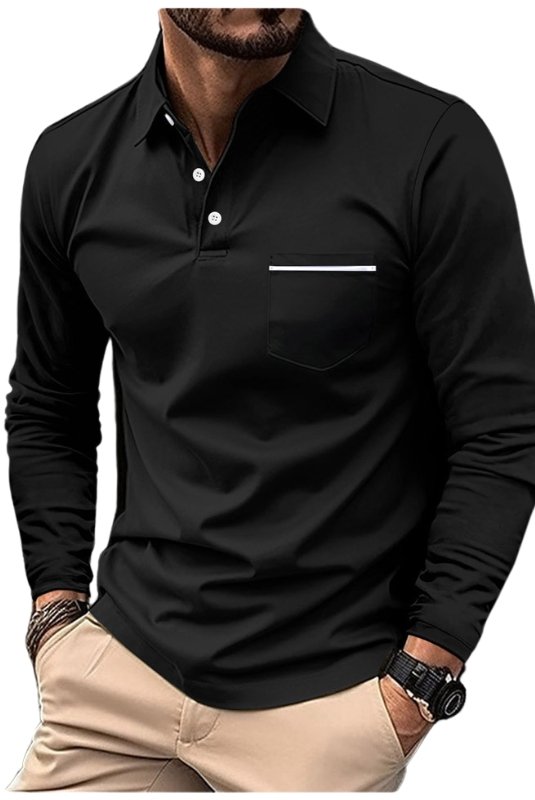Polos manches longues  BETINNO MASSI WXCX-1_Black Noir