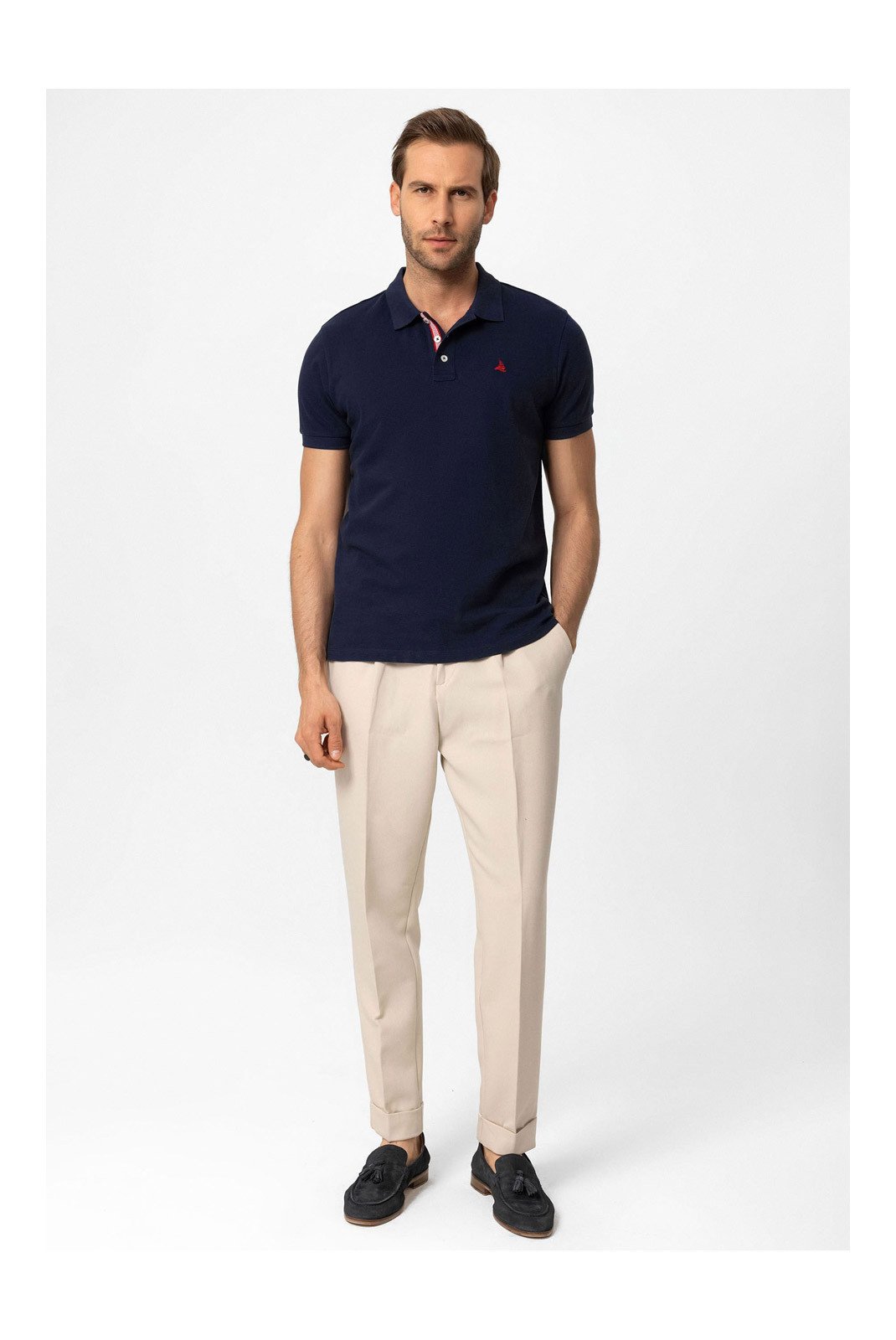 Polos manches courtes  BY DIESS COLLECTION BY23FSBNG01-2Pack_Navy-Sand  Navy/Sand