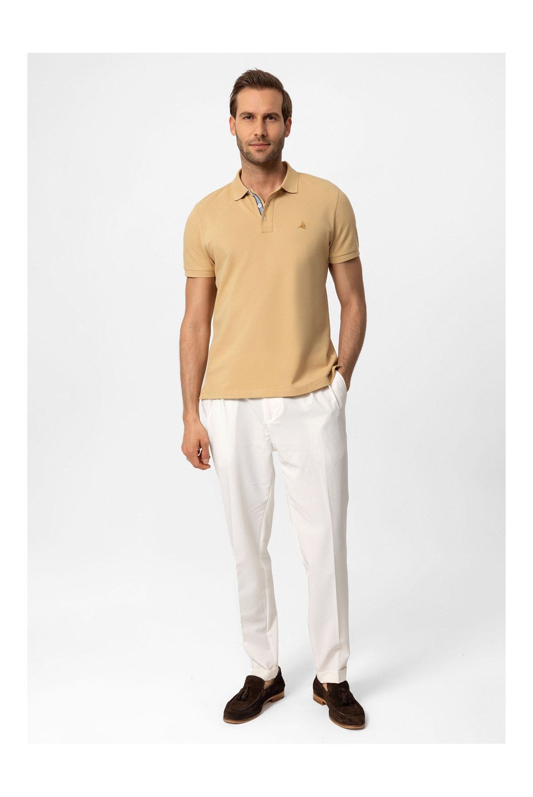 Polos manches courtes  BY DIESS COLLECTION BY23FSBNG01-2Pack_Navy-Sand  Navy/Sand