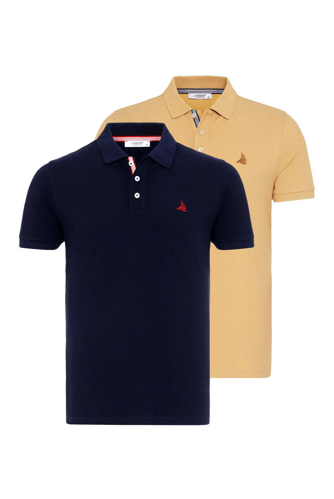 Polos manches courtes  BY DIESS COLLECTION BY23FSBNG01-2Pack_Navy-Sand  Navy/Sand