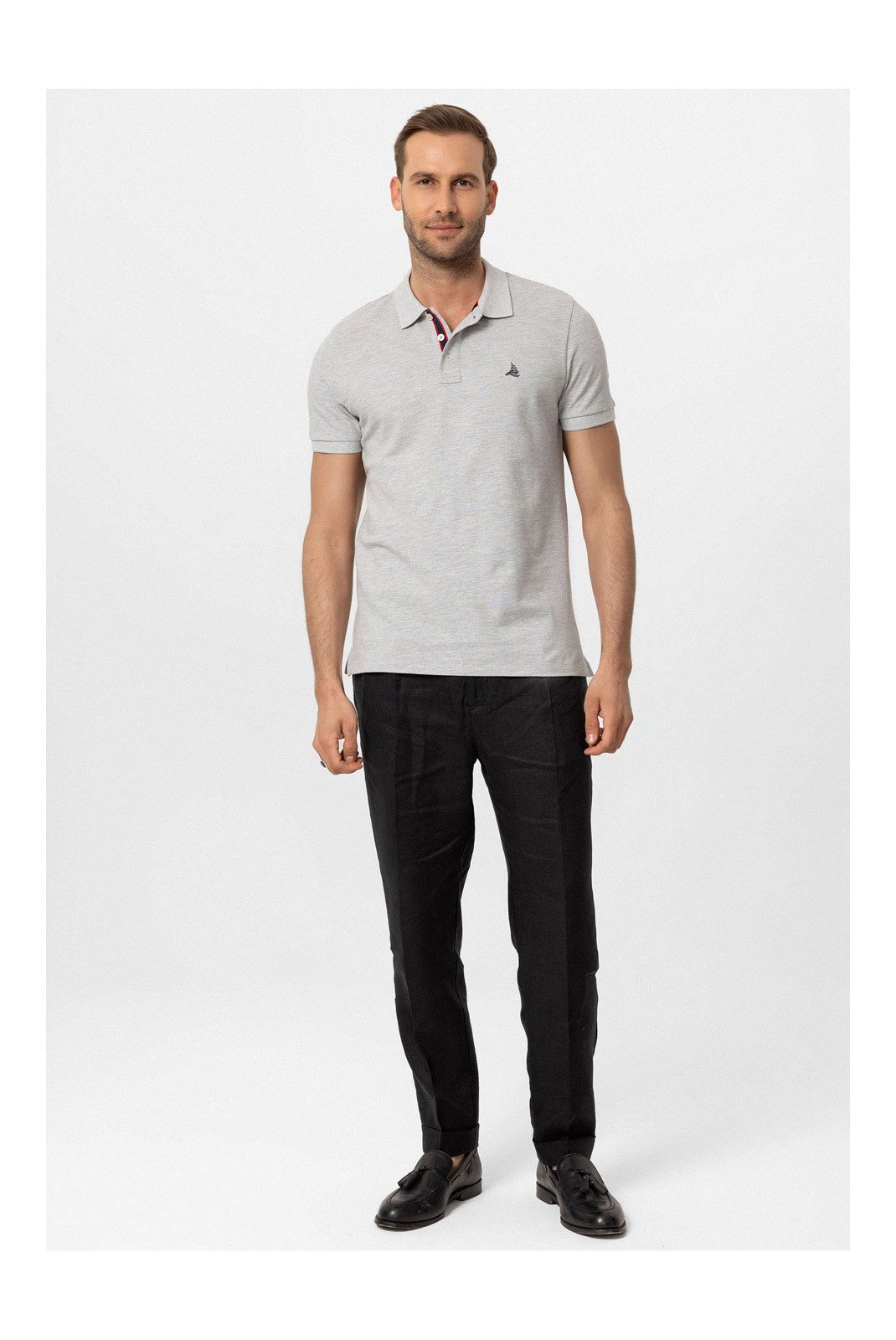 Polos manches courtes  BY DIESS COLLECTION BY23FSBNG01-2Pack_White-GreyMelange White/Grey Melange