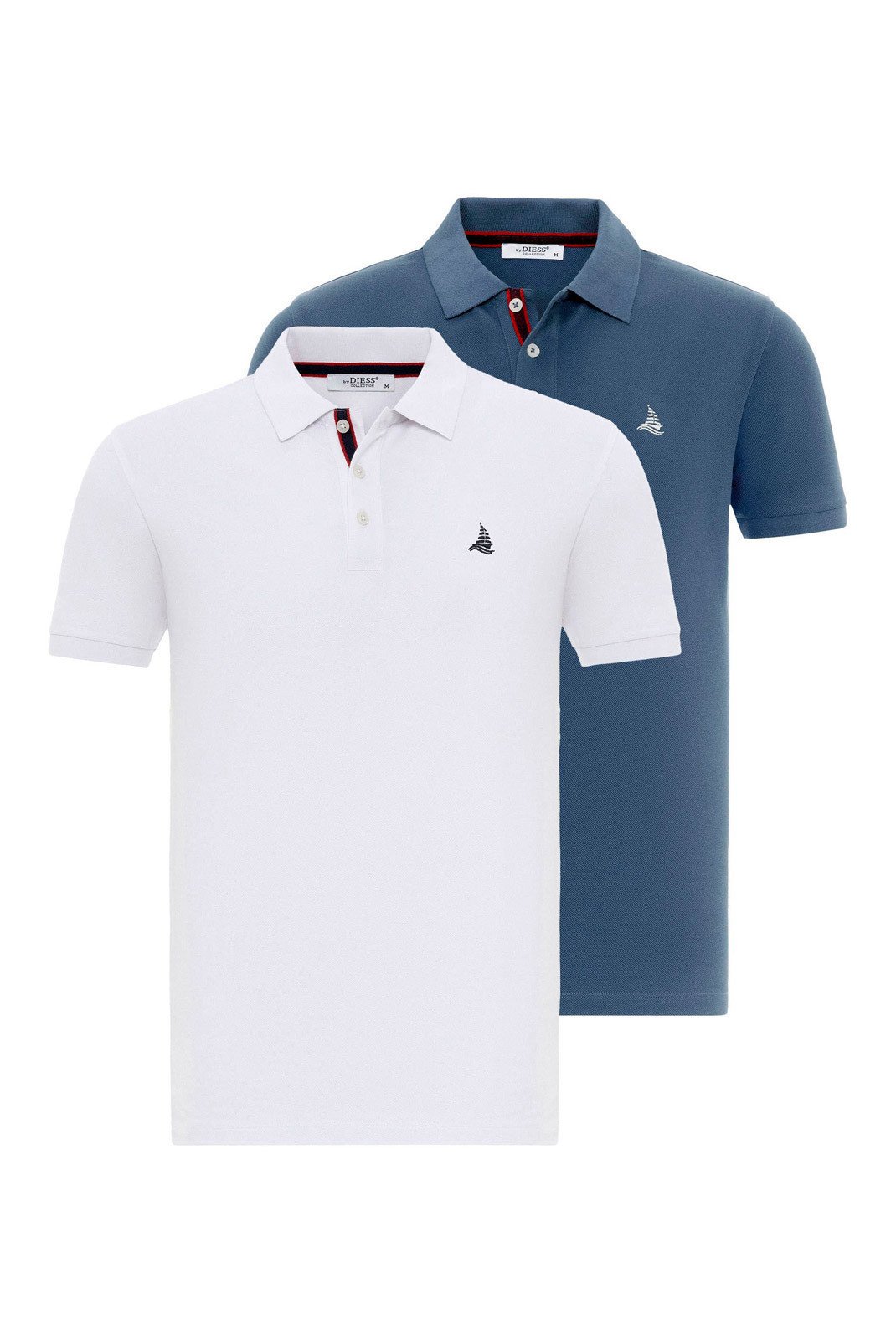 Polos manches courtes  BY DIESS COLLECTION BY23FSBNG01-2Pack_White-Indigo White/Indigo