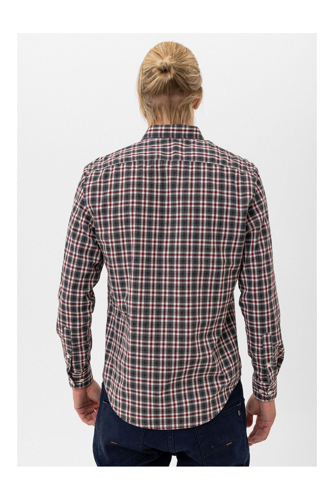 Chemises manches longues  BY DIESS COLLECTION BYDMSHR20244_Grey-Bordeaux Grey/Bordeaux