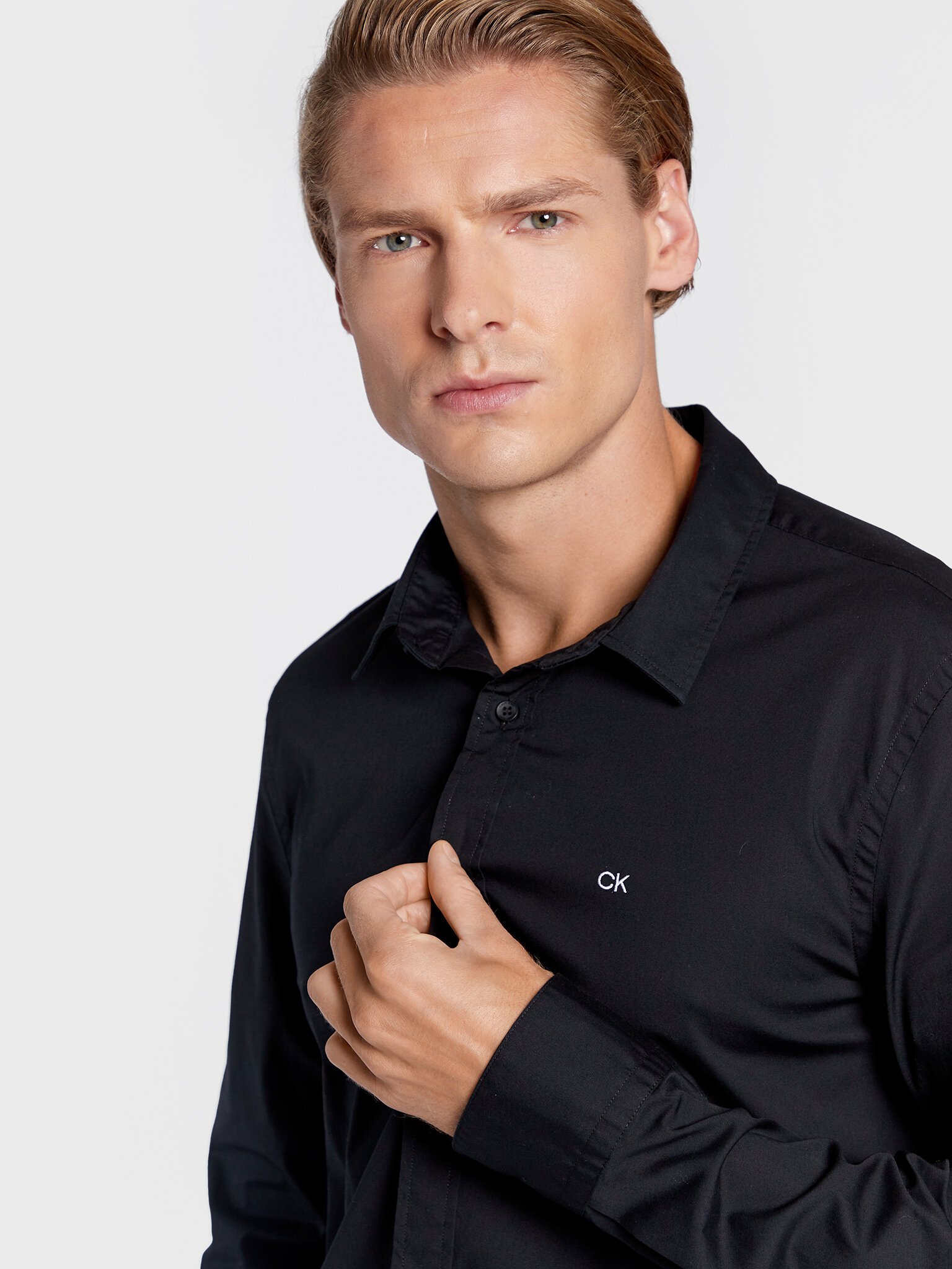 Chemises manches longues  Calvin klein K10K110856 BEH Ck Black