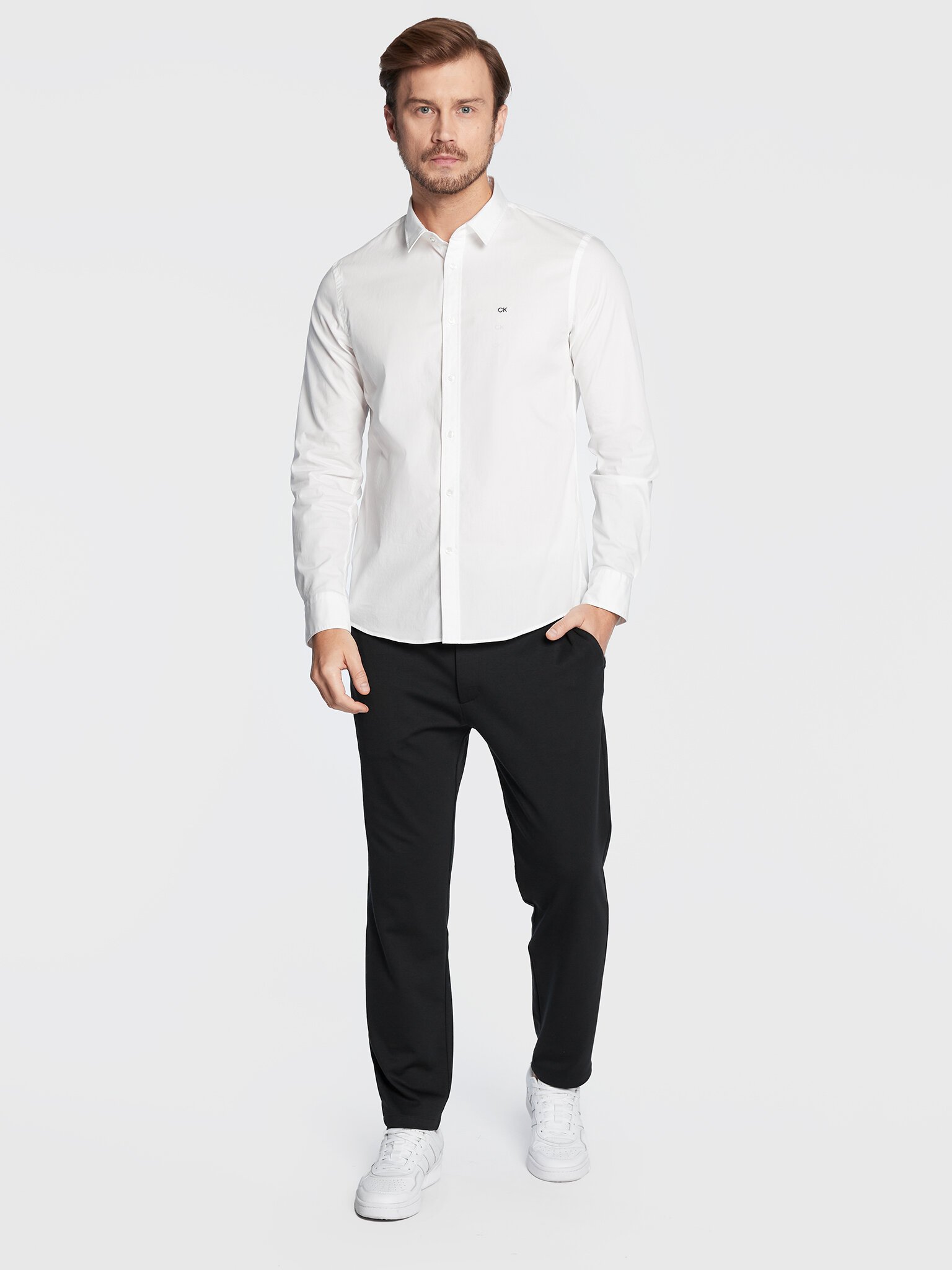 Chemises manches longues  Calvin klein K10K110856 YAF Bright White