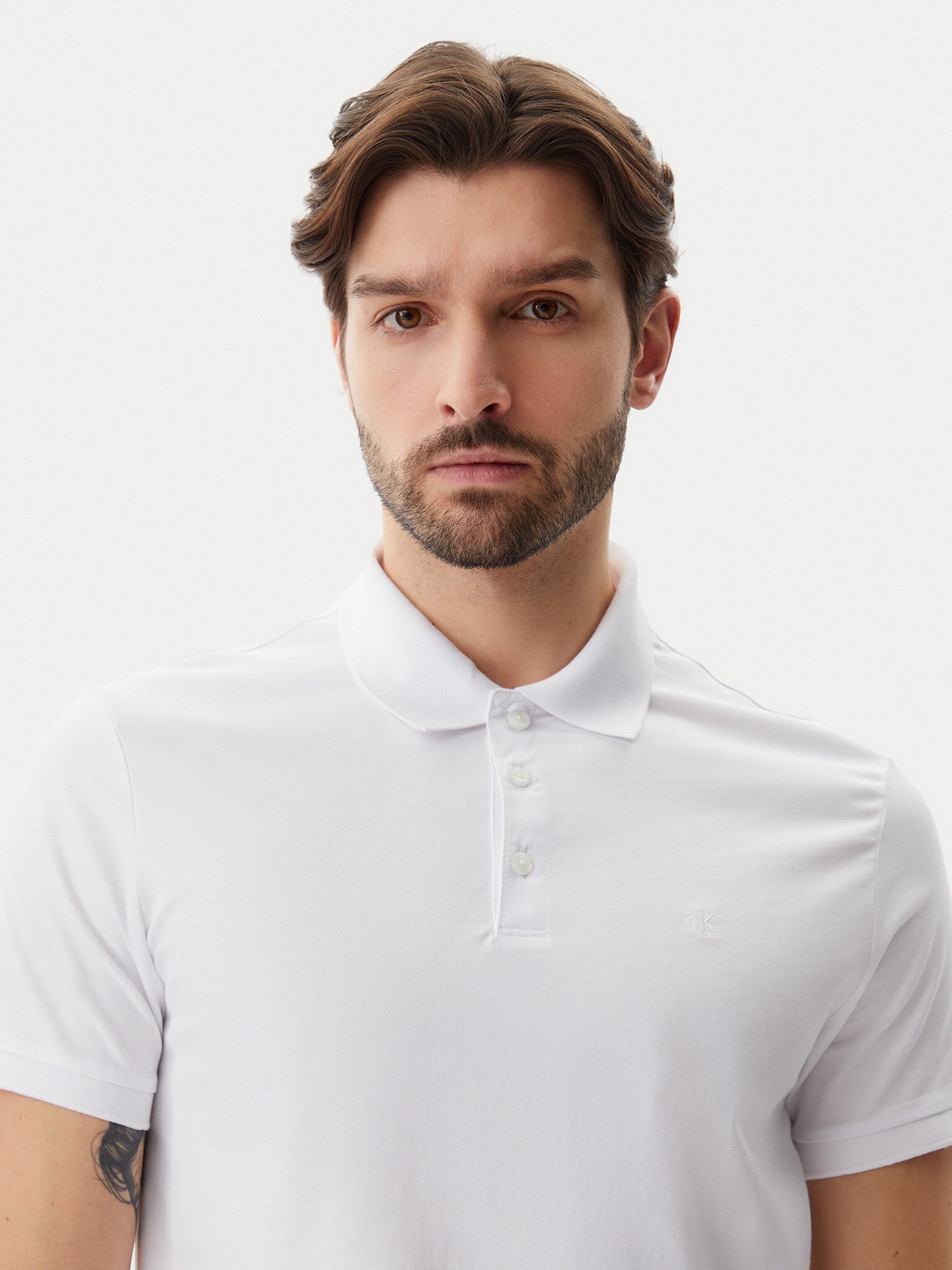Polos manches courtes  Calvin klein LV040HM281 YAA Brilliant White