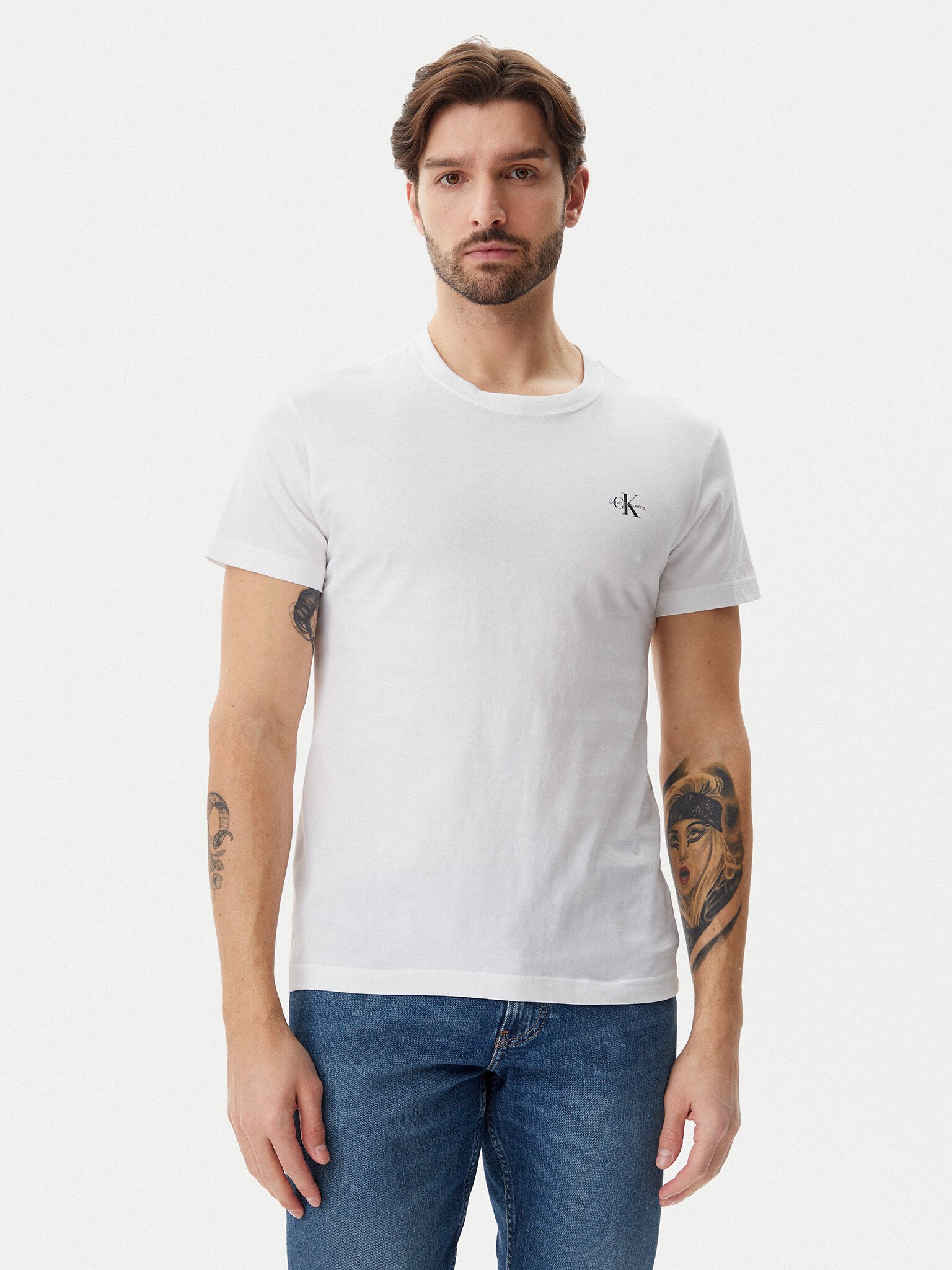 T-S manches courtes  Calvin klein J30J320199 0K5 Bright White/Aluminum