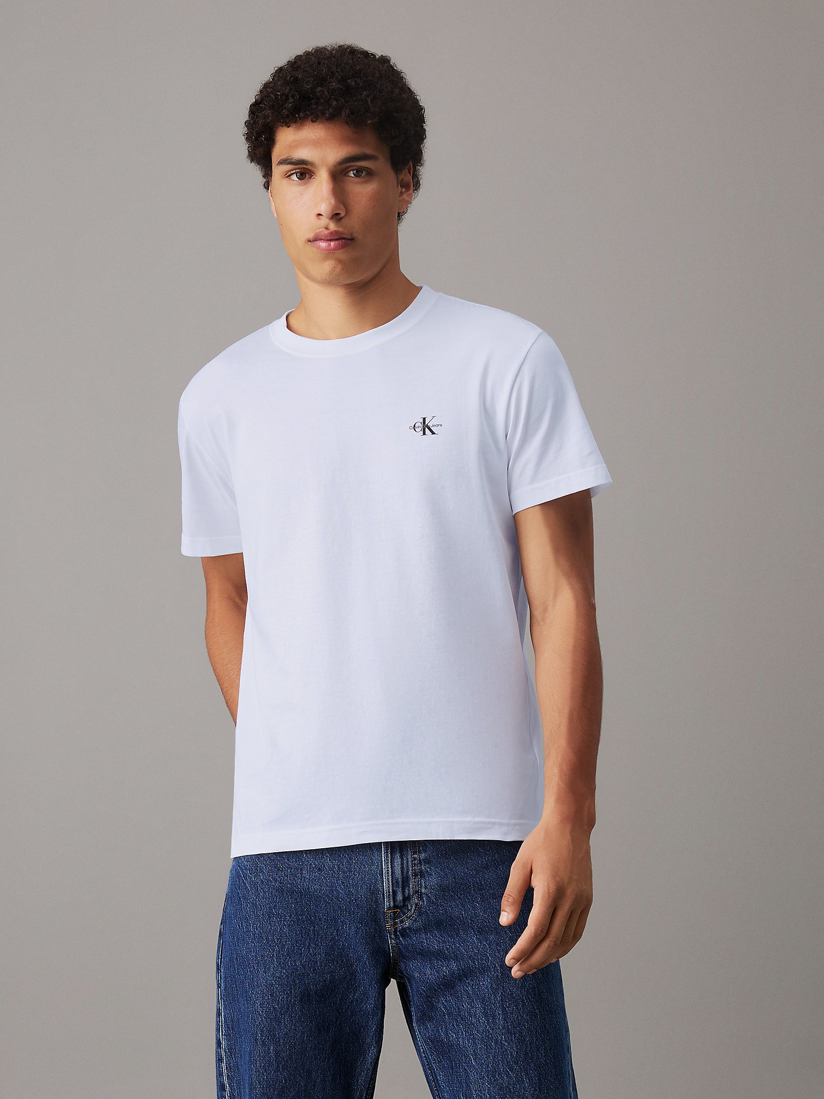 T-S manches courtes  Calvin klein J30J320199 0K4 Bright White/Bright White