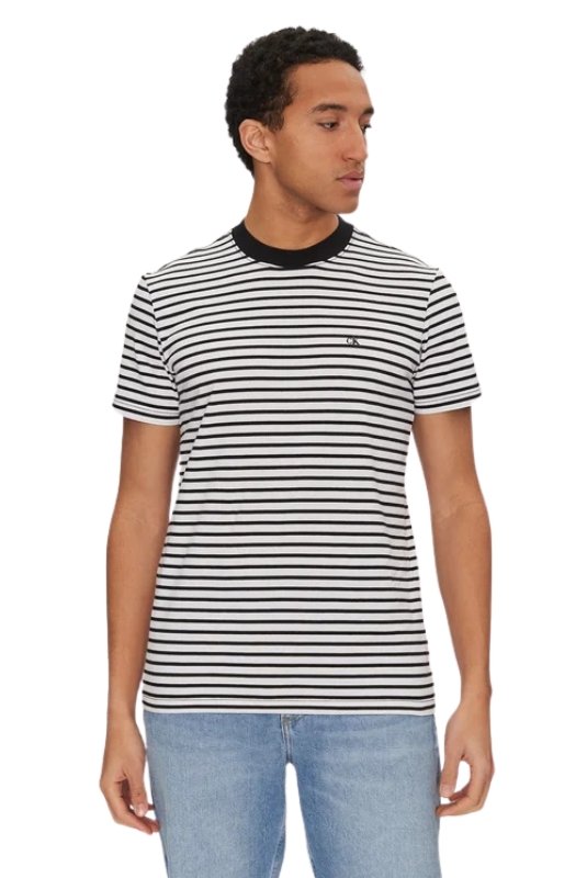 T-S manches courtes  Calvin klein J30J326683 0GO Ck Black / Bright White Stripe