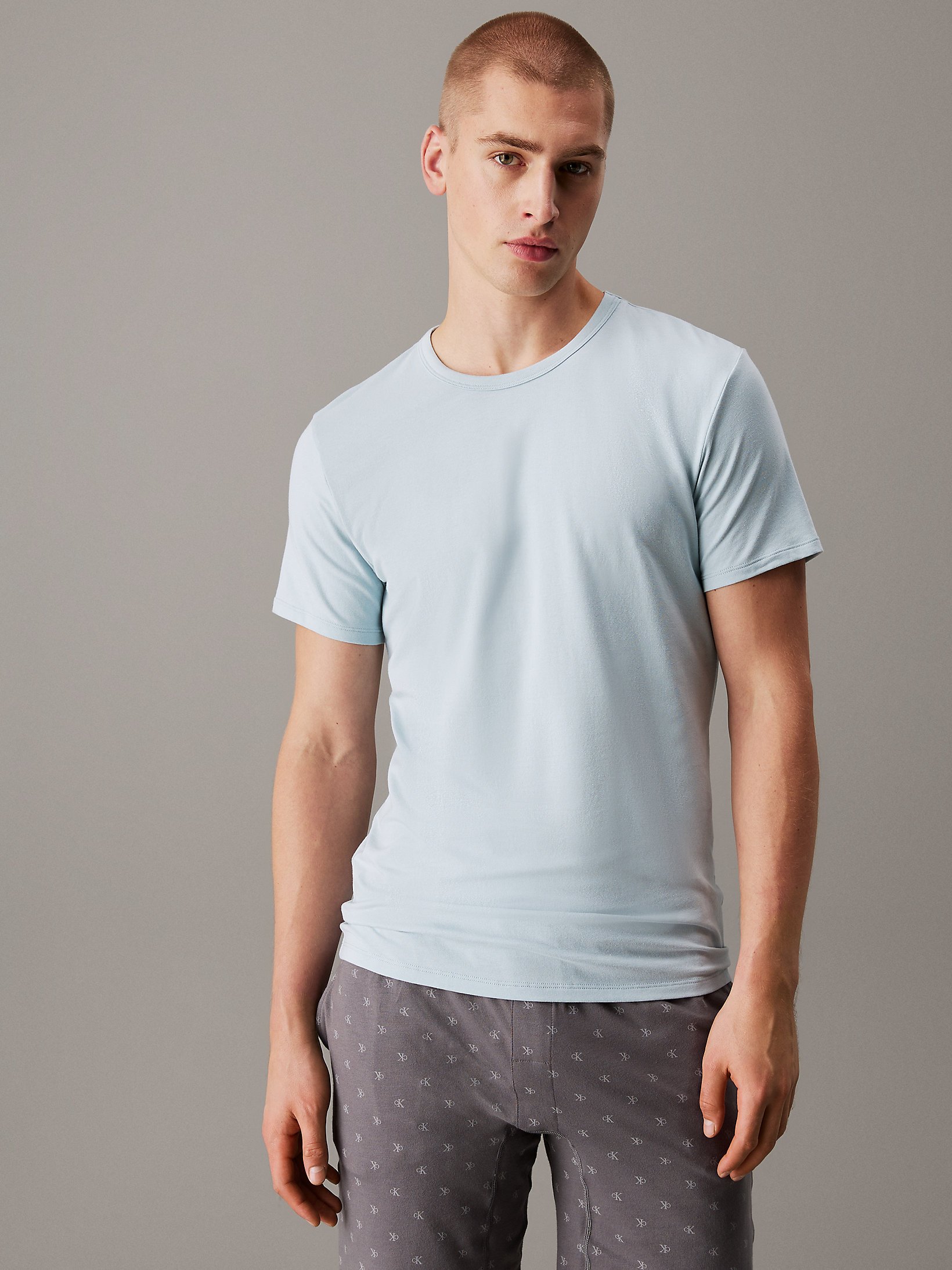 T-S manches courtes  Calvin klein LV00NB4185 VPF WHITE, GREY HEATHER, STERLING BLUE