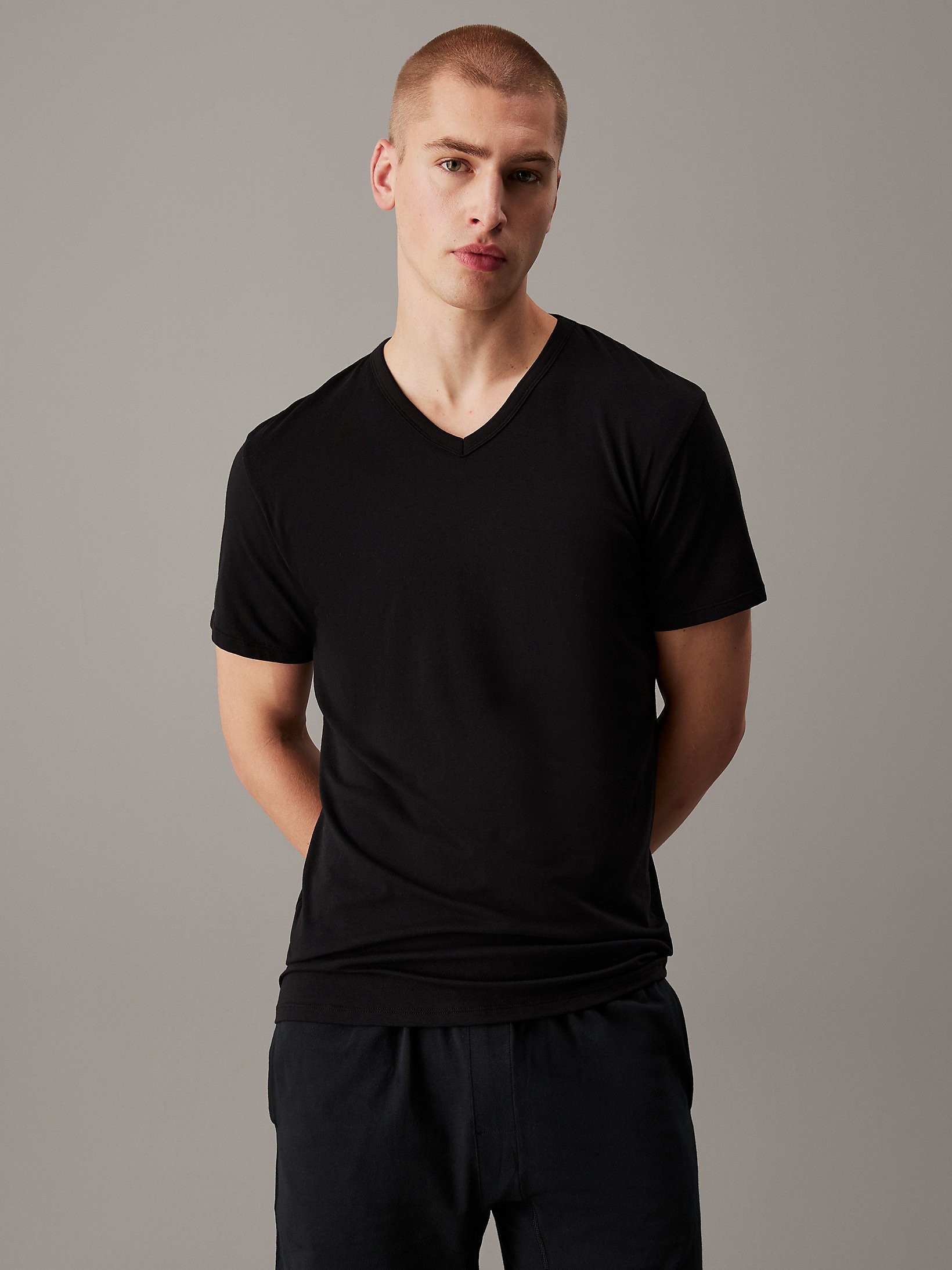 T-S manches courtes  Calvin klein LV00NB4186 MP1 BLACK/GREY HEATHER/WHITE