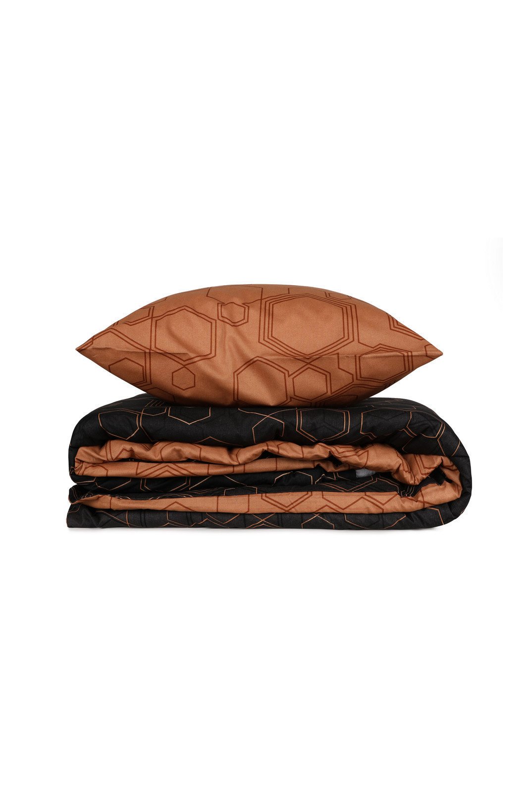 Linge de lit  Cotton box 129CTN32708 Noir et cuivre