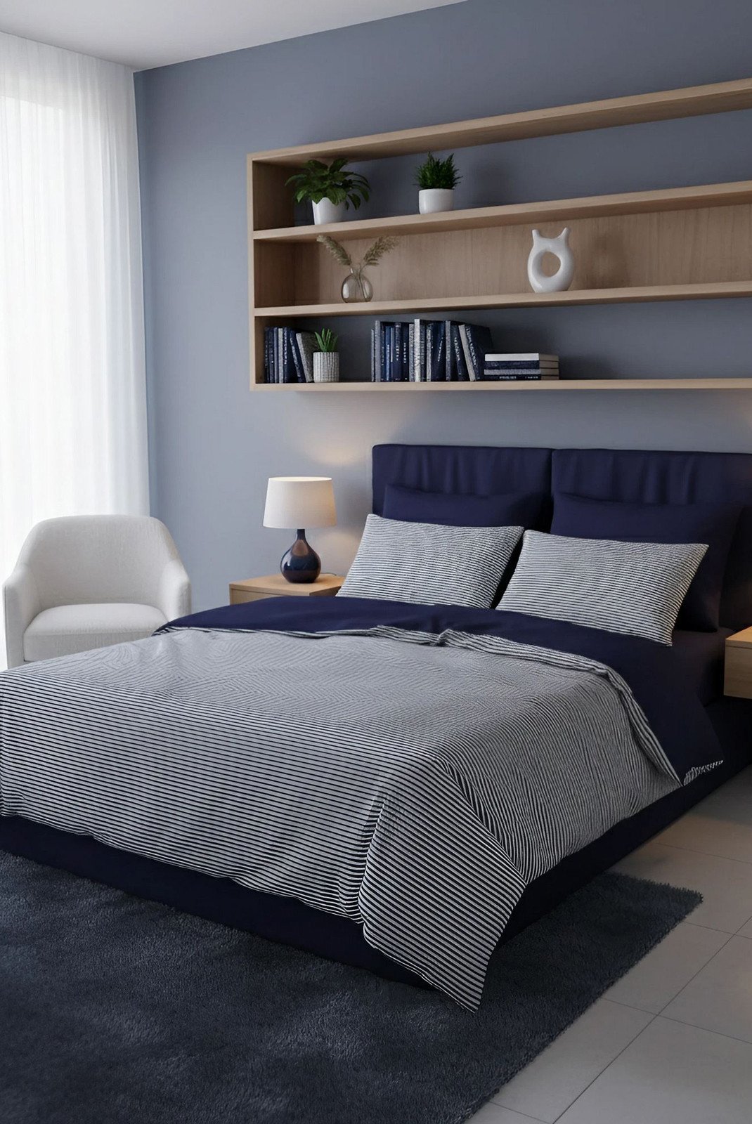 Linge de lit  Cotton box 129CTN34772 Gris bleu