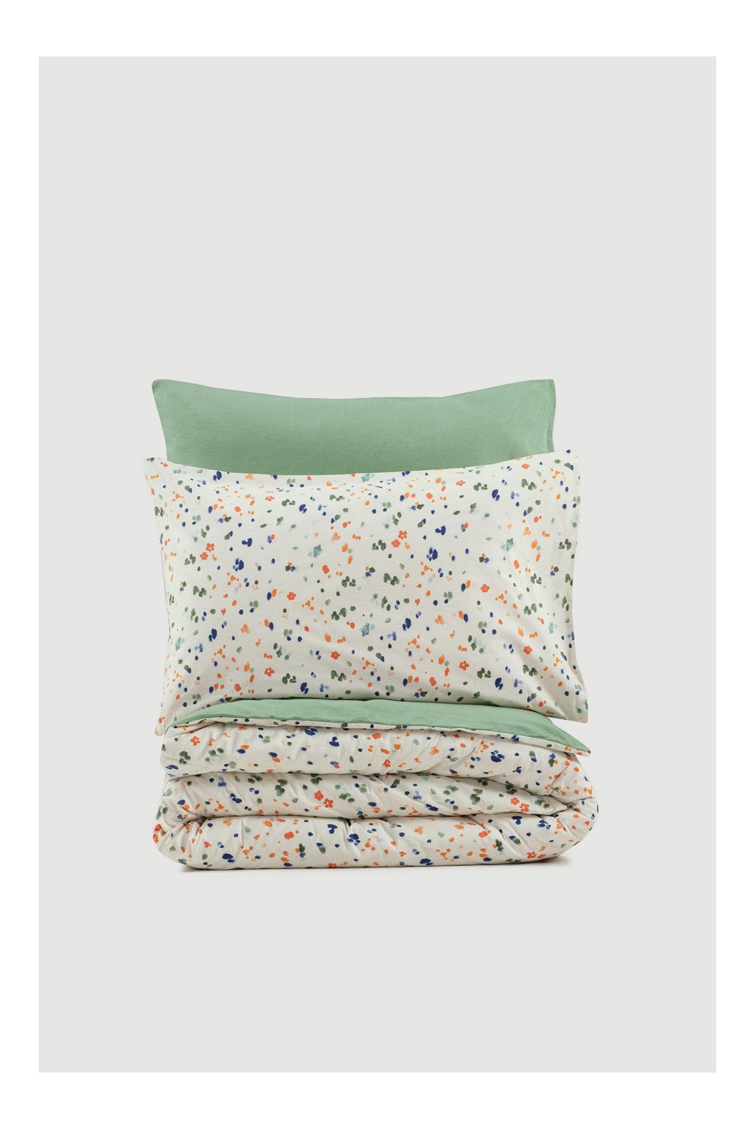 Linge de lit  Cotton box 129CTN64279 Green/White/Orange/Dark Blue