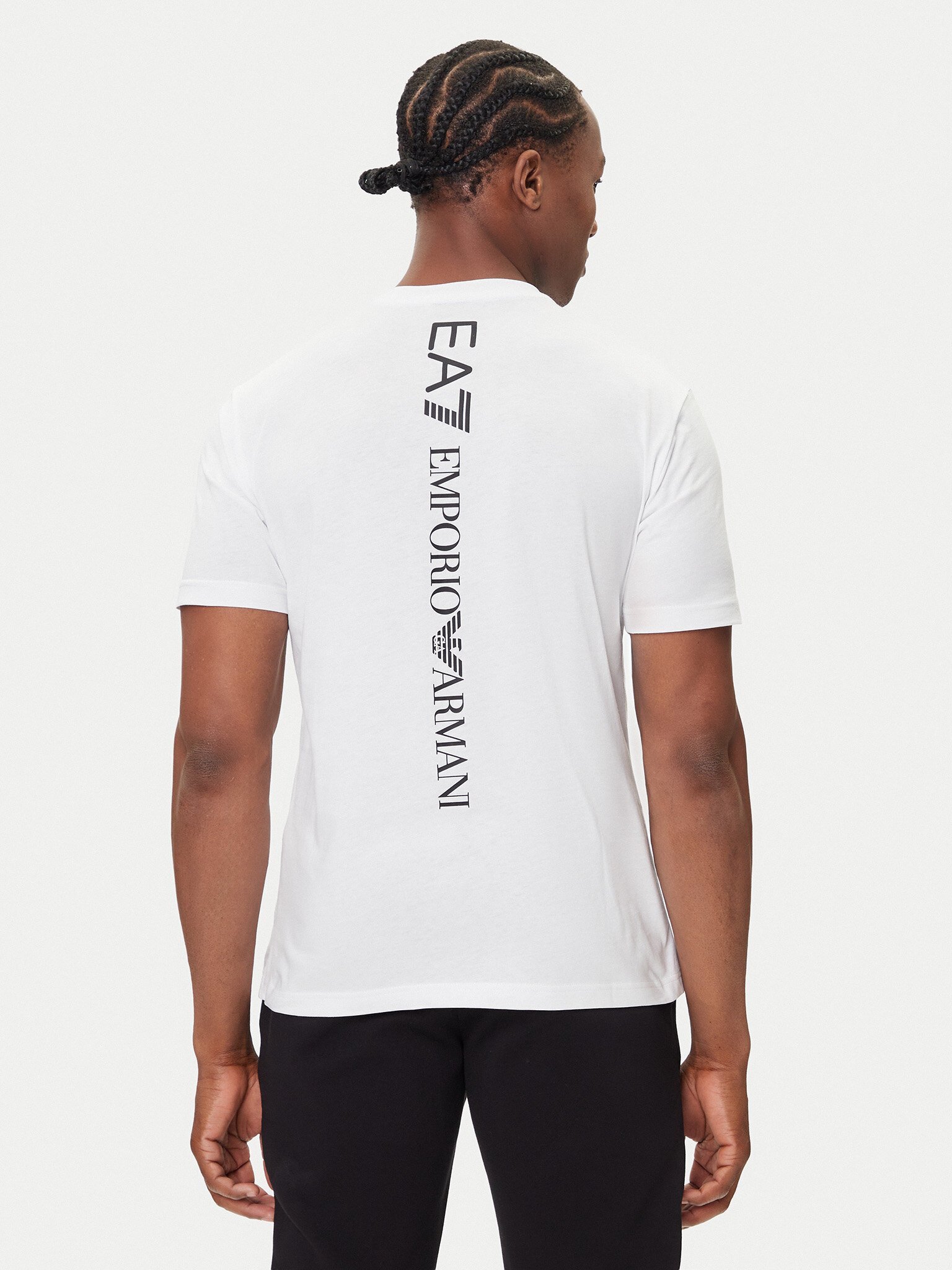 T-S manches courtes  Ea7 7M000567 AF10375 M0003 WHITE/BLACK