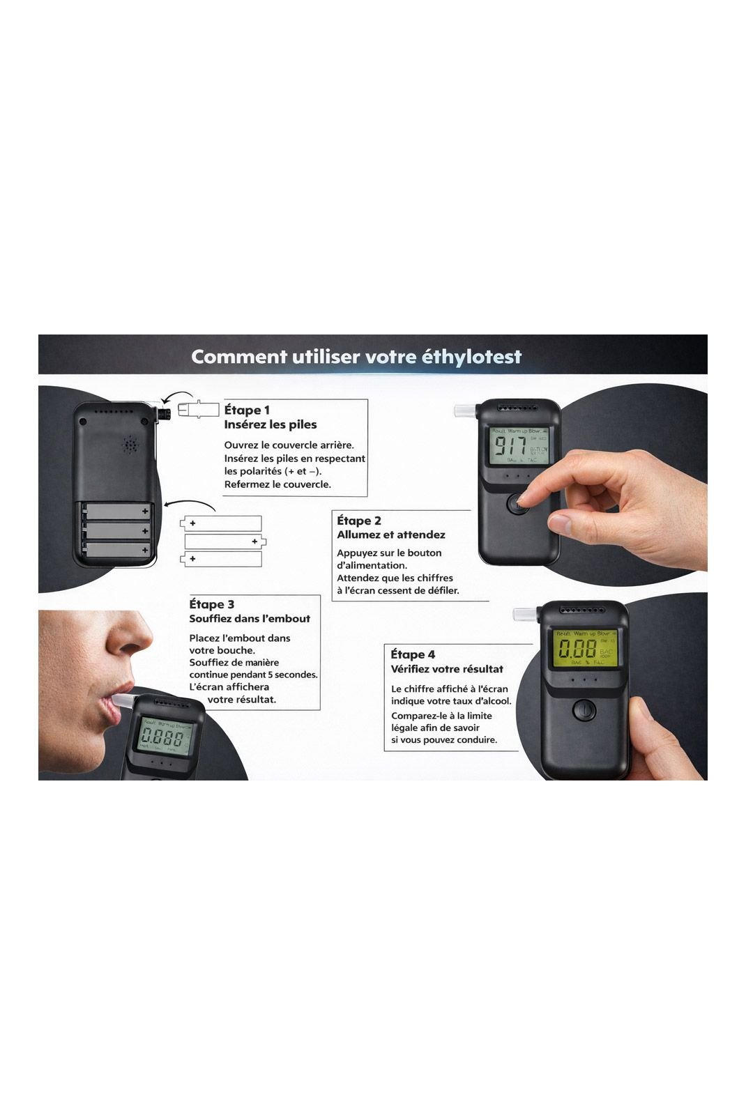 Voiture  ÉTHYLOTEST 8054040903274 Noir