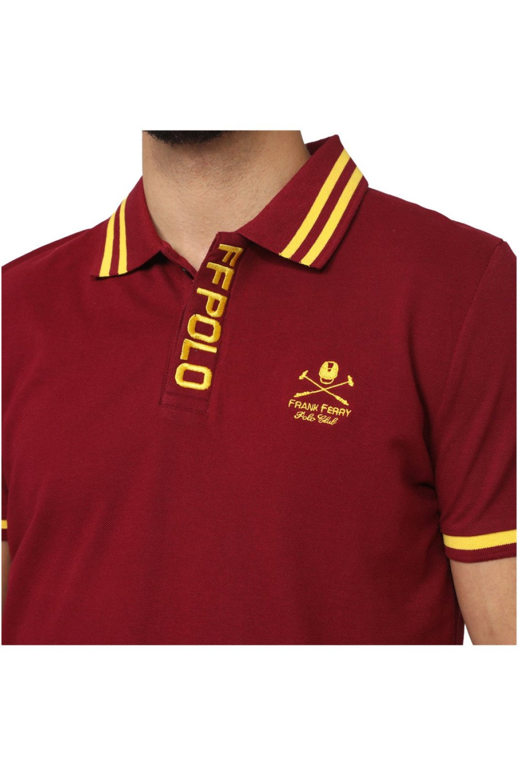 Polos manches courtes  Frank ferry FFS2102-BORDEAUX-YELLOW Bordeaux