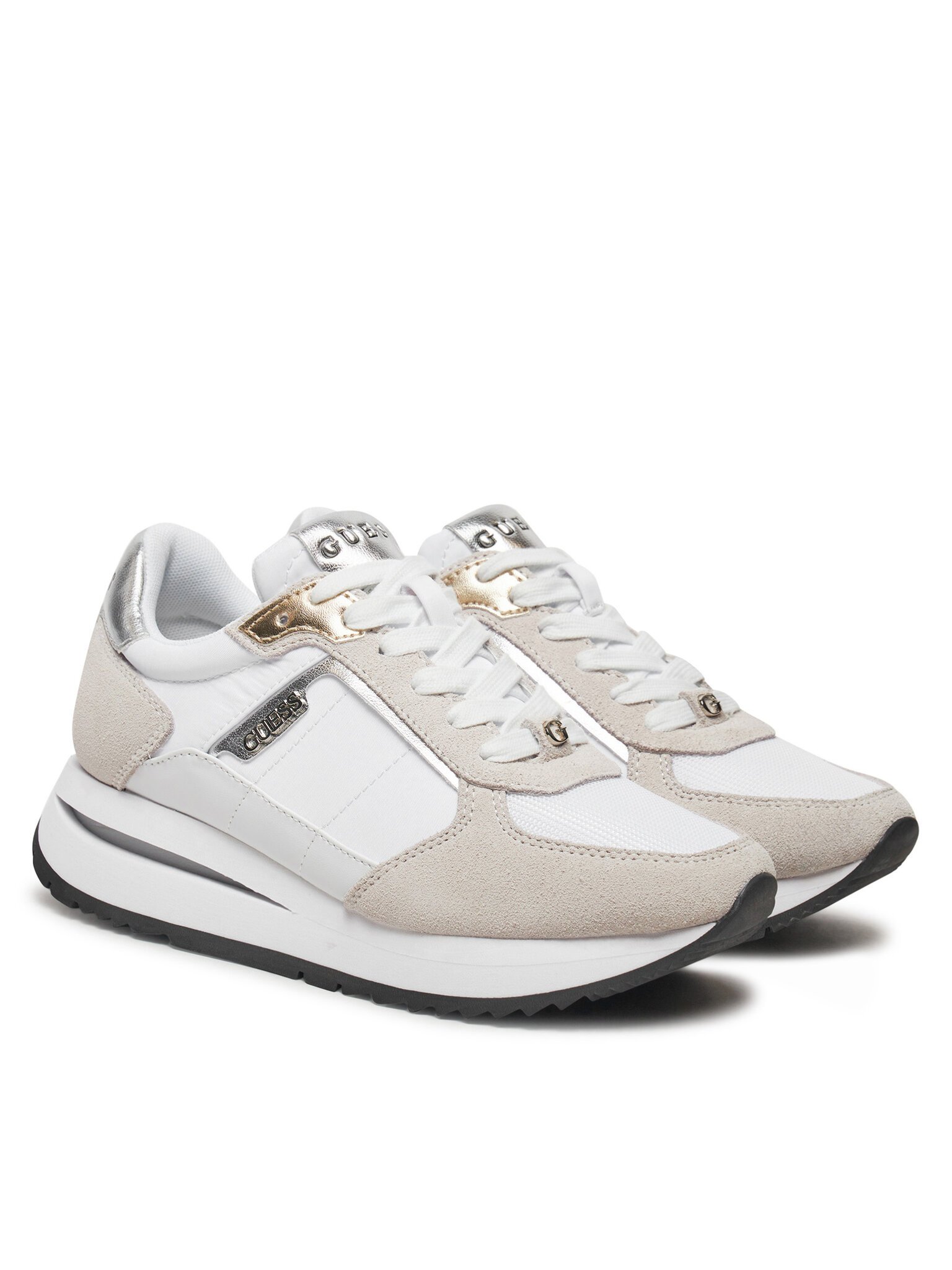 Baskets / Sneakers  Guess jeans FLPEGY FAB12 WHITE SILVER