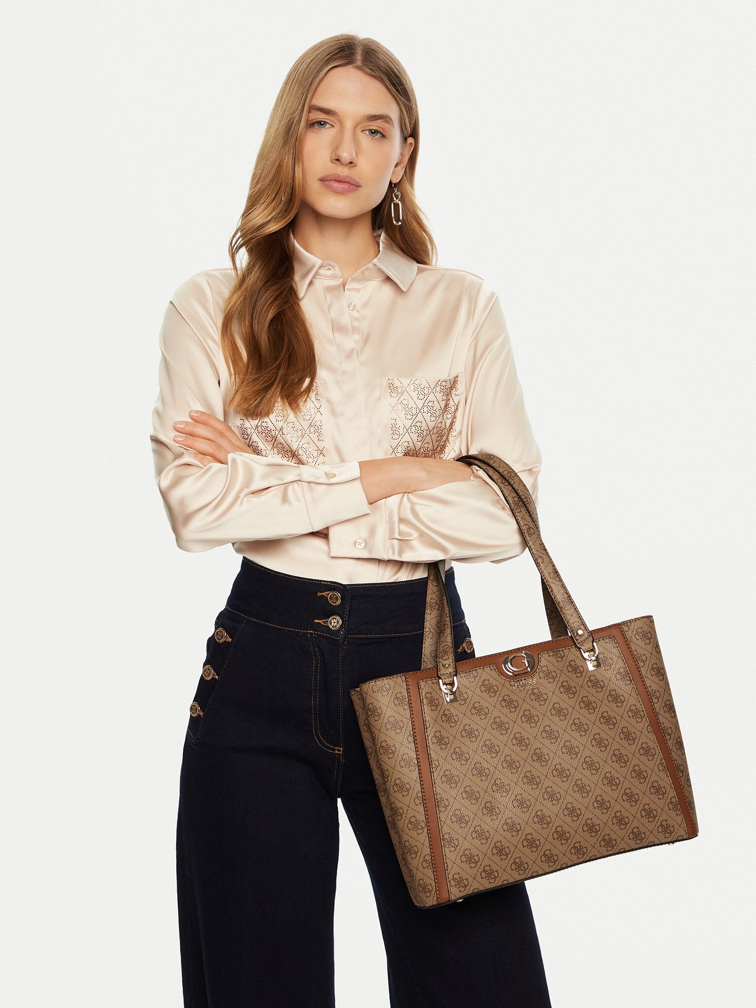 Cabas / Sacs shopping  Guess jeans HWSG95 40250 LATTE LOGO/BROWN