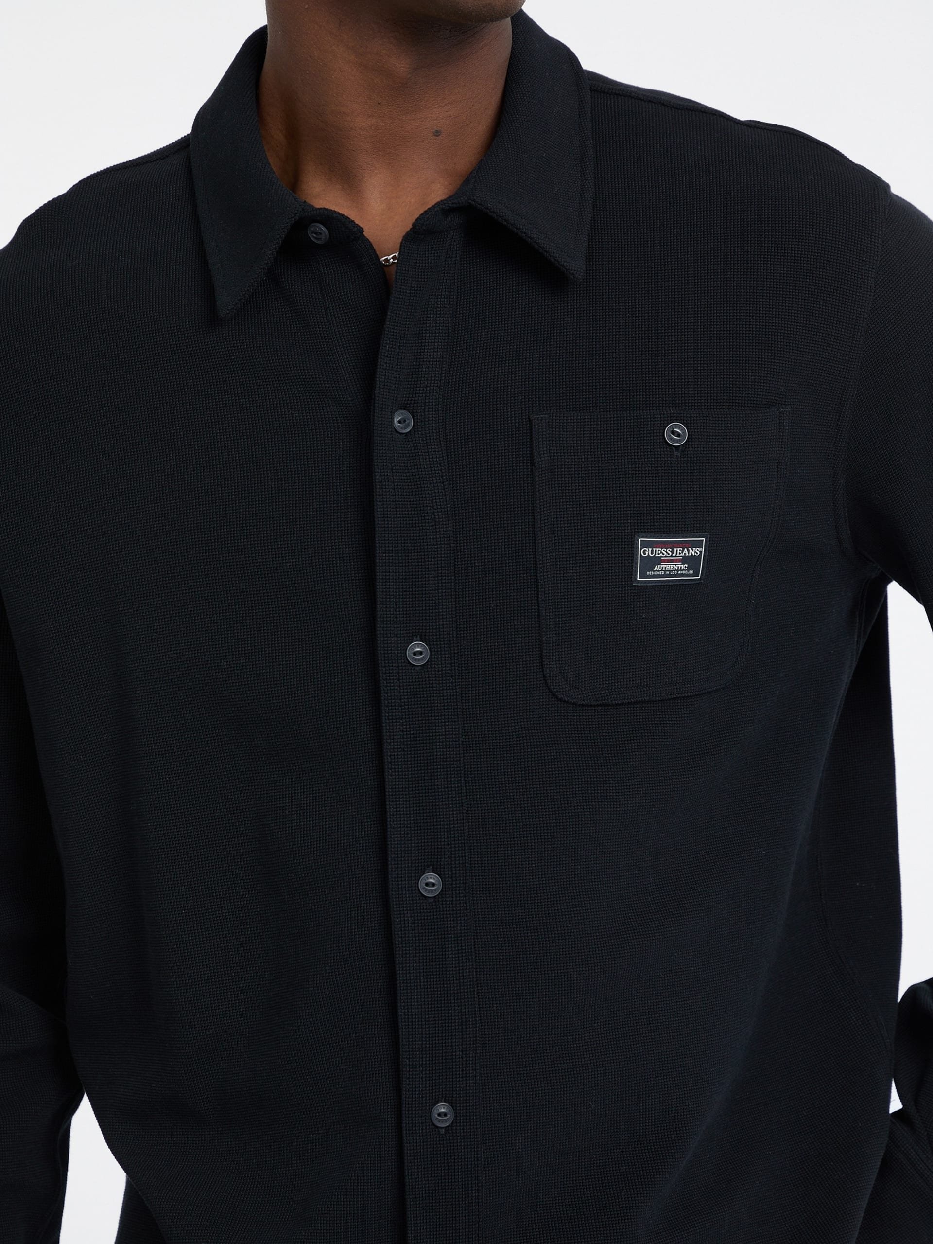 Chemises manches longues  Guess jeans M5BP42 K1141 JBLK Jet Black A996