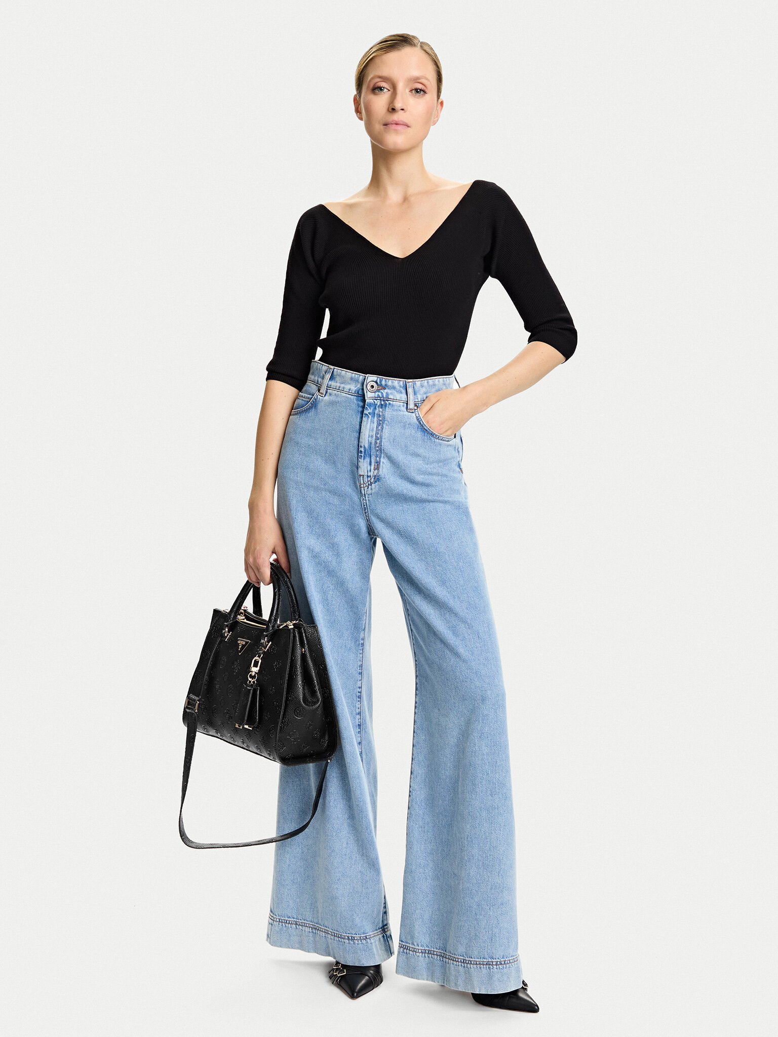 Sacs à Main  Guess jeans HWPD98 88070 BLACK LOGO