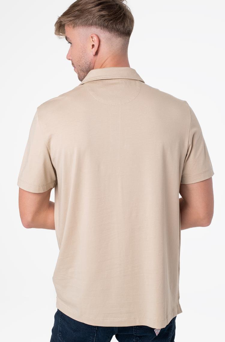 Polos manches courtes  Guess jeans M4YP30 KC9X0 G036 BEIGE BLANCO