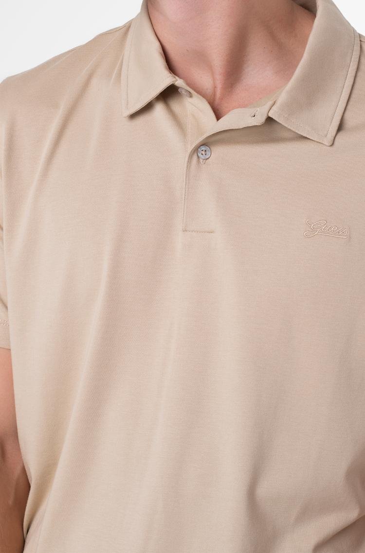 Polos manches courtes  Guess jeans M4YP30 KC9X0 G036 BEIGE BLANCO