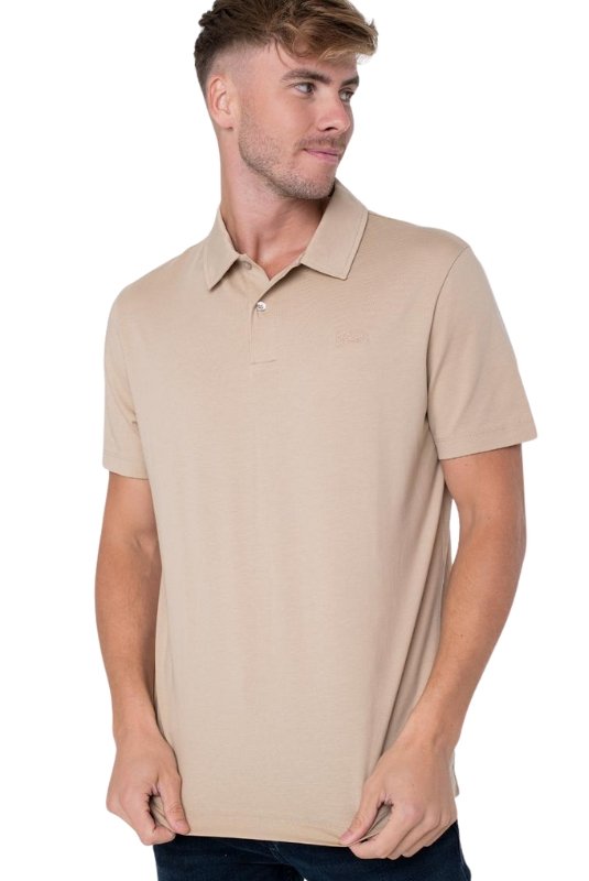 Polos manches courtes  Guess jeans M4YP30 KC9X0 G036 BEIGE BLANCO
